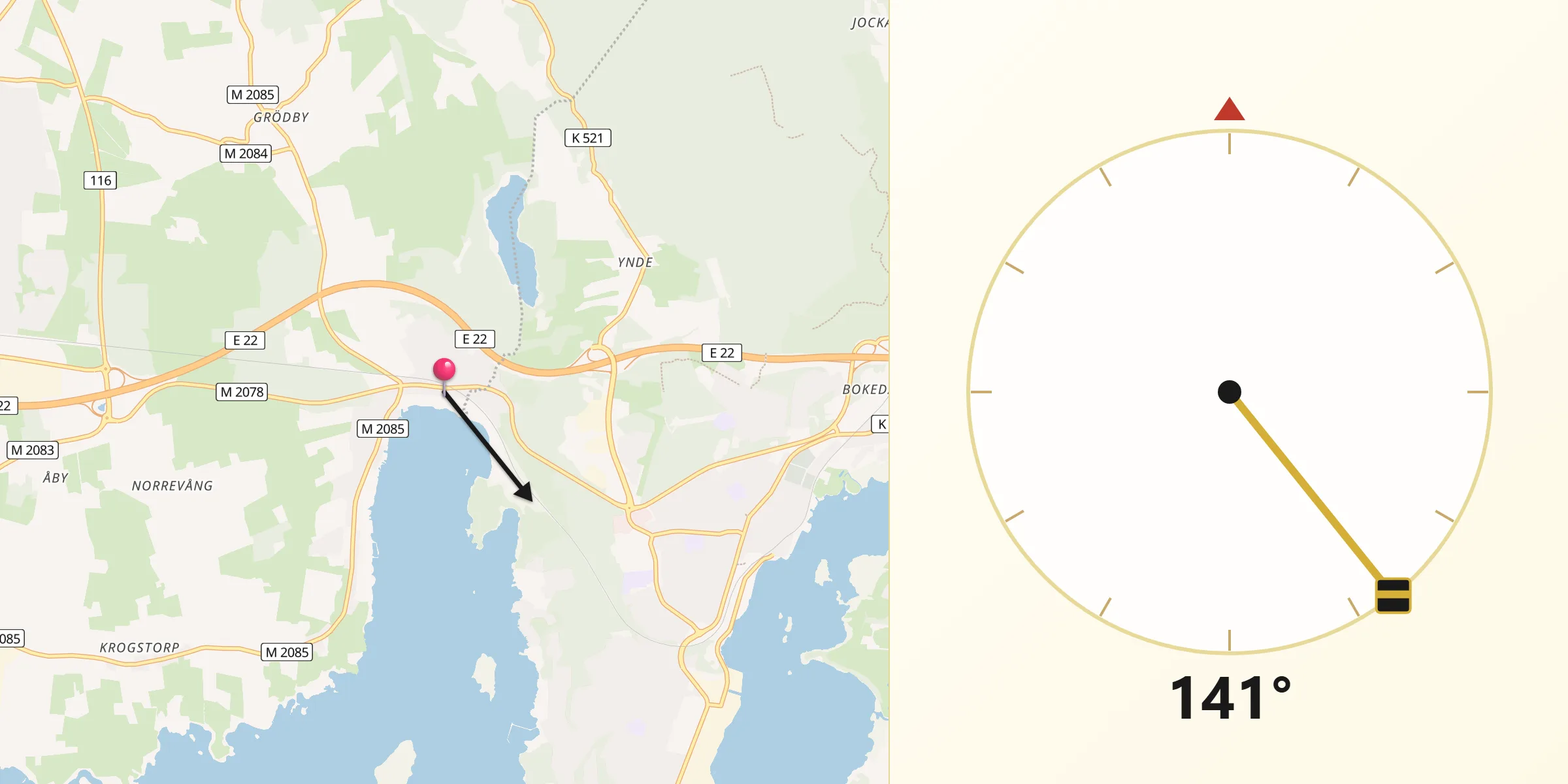 Qibla Riktning från Valje