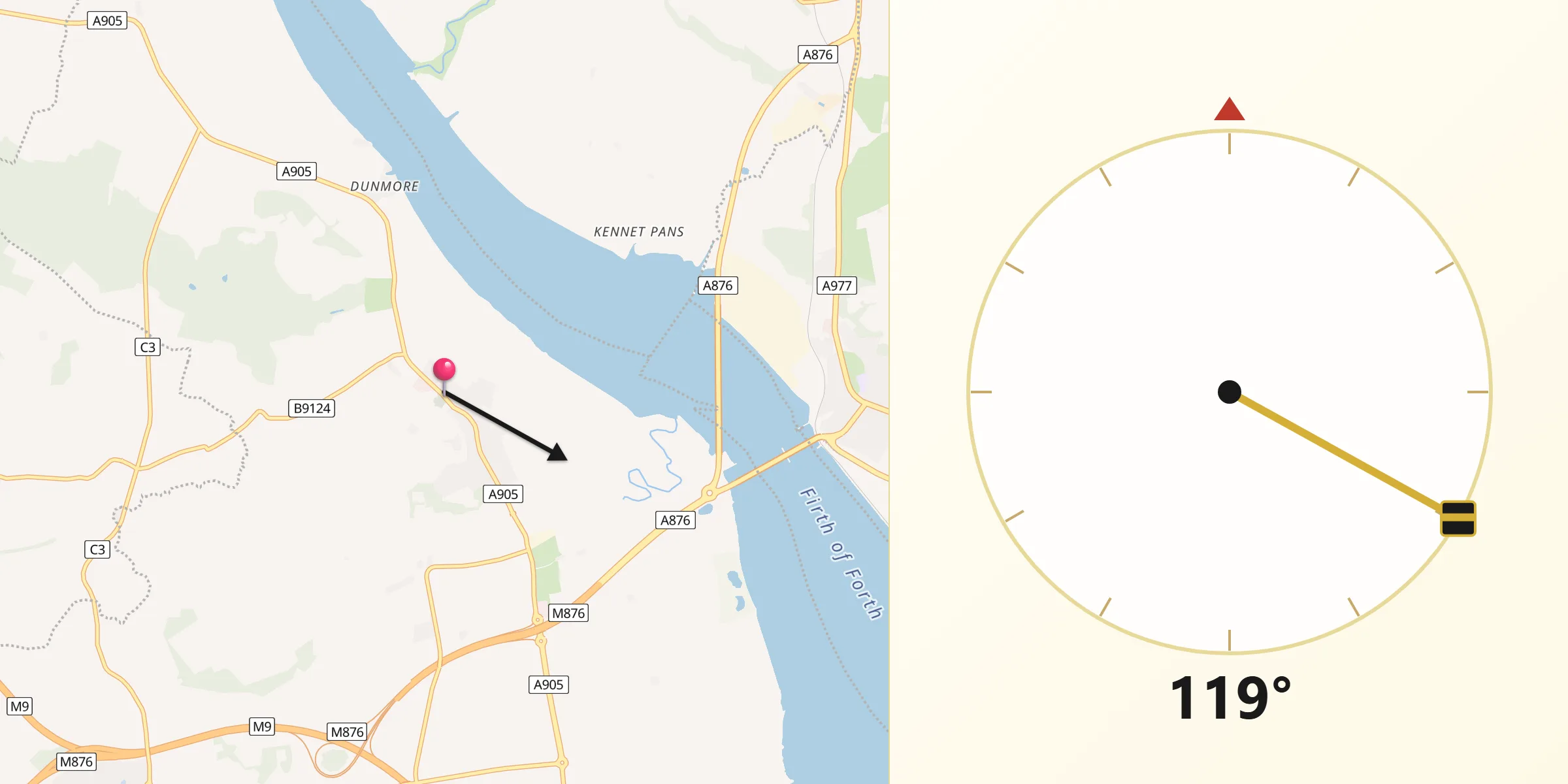 Qibla Direction from Airth