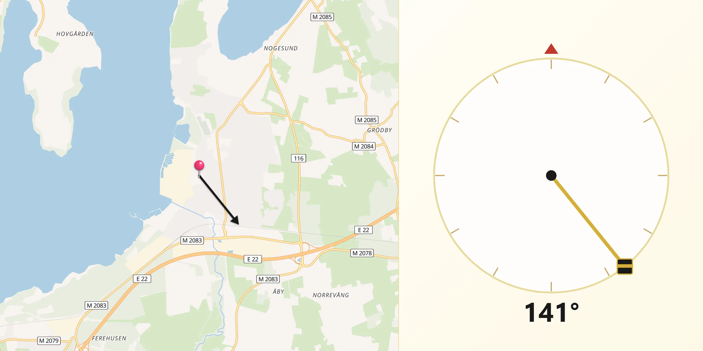 Qibla Riktning från Bromölla