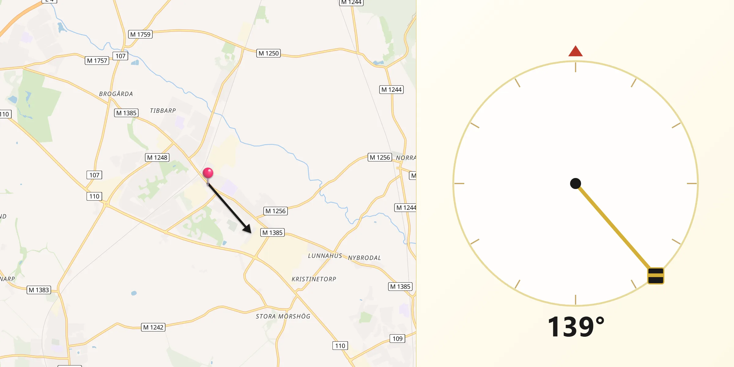 Qibla Riktning från Bjuv