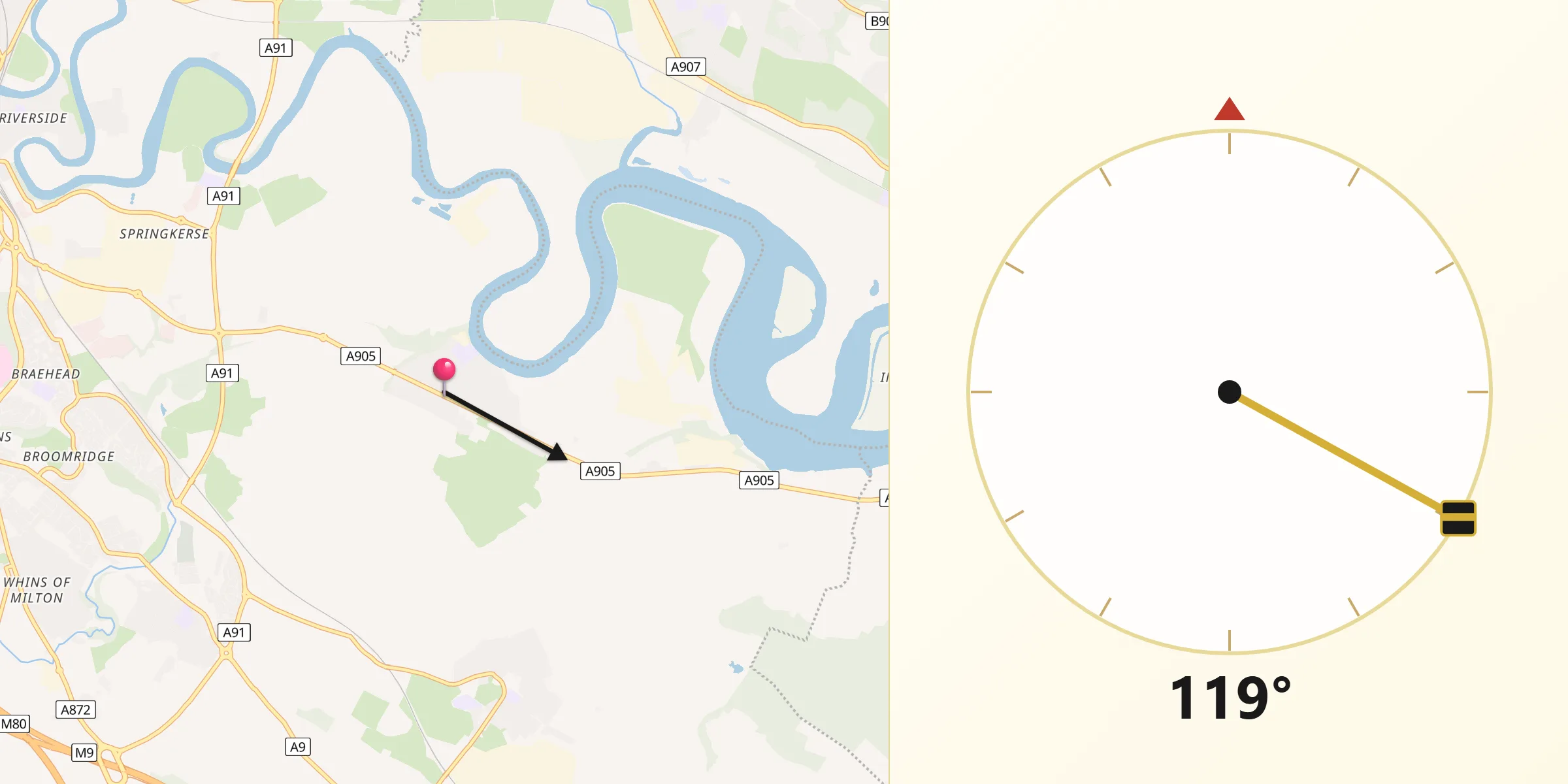 Qibla Direction from Fallin