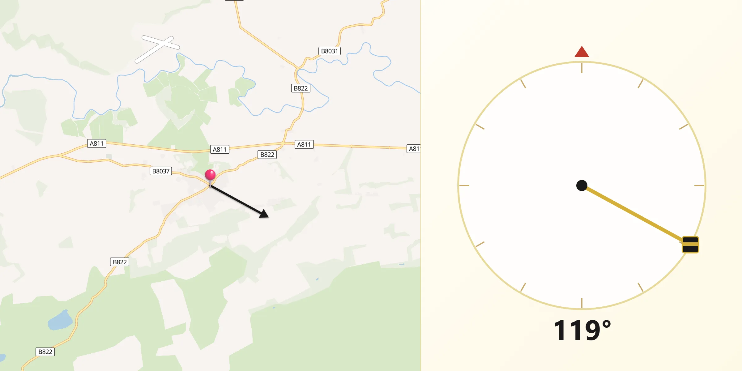 Qibla Direction from Kippen