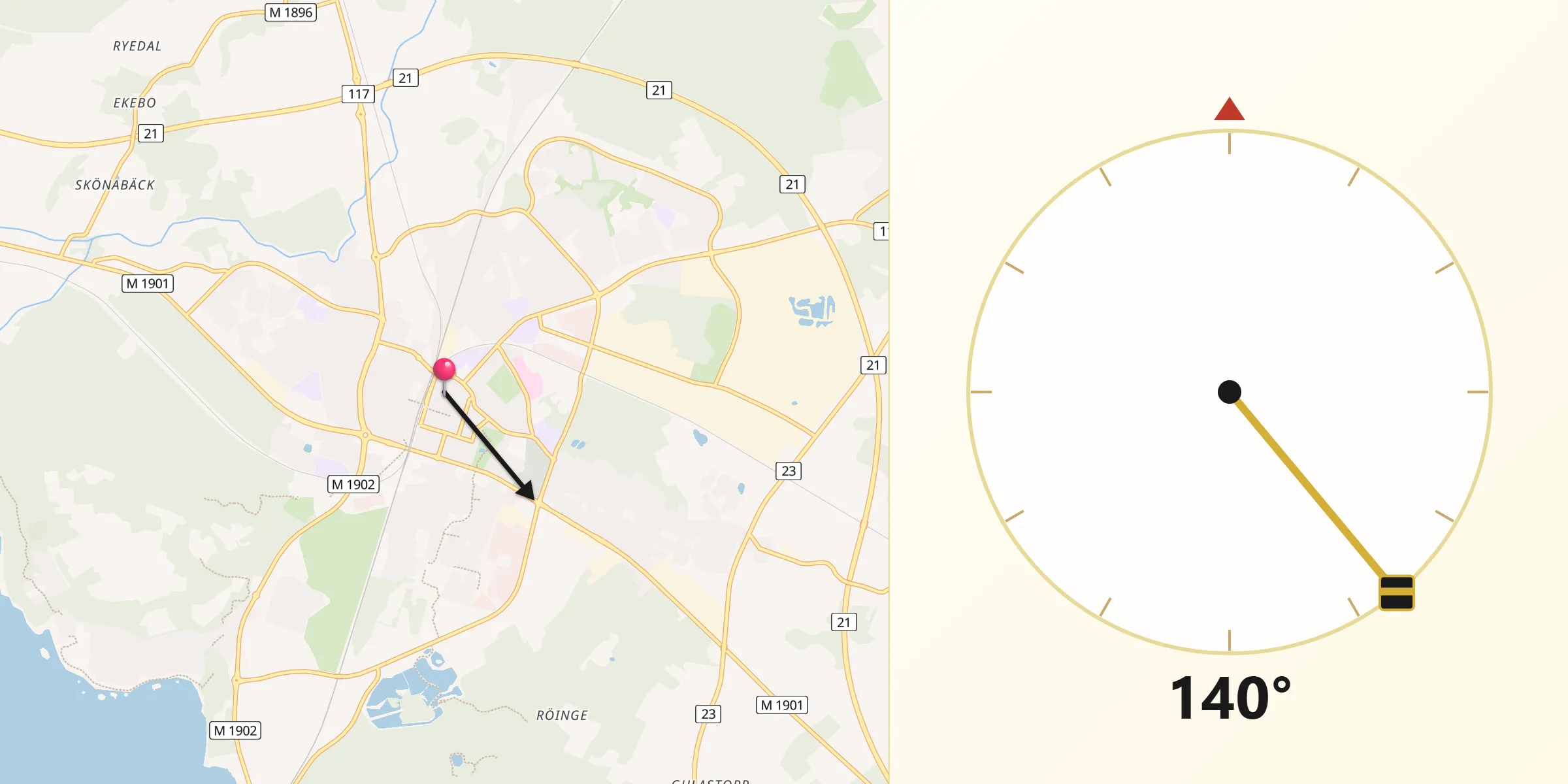 Qibla Riktning från Hässleholm