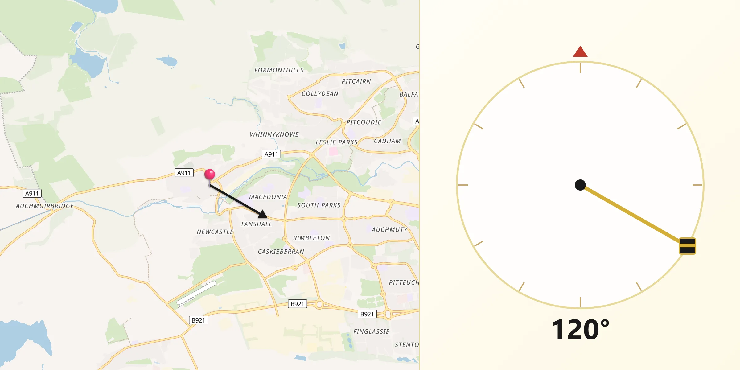 Qibla Direction from Leslie