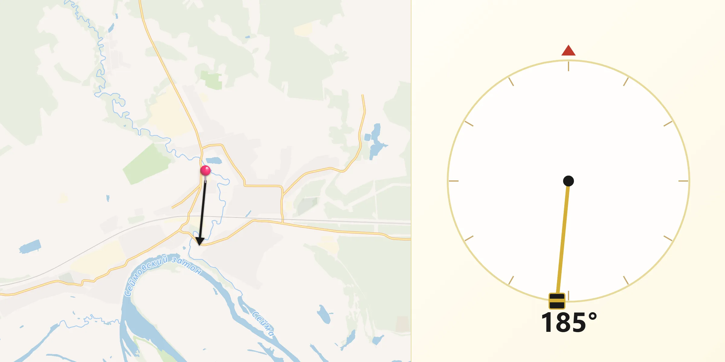 Направление Киблы из Volodarsk