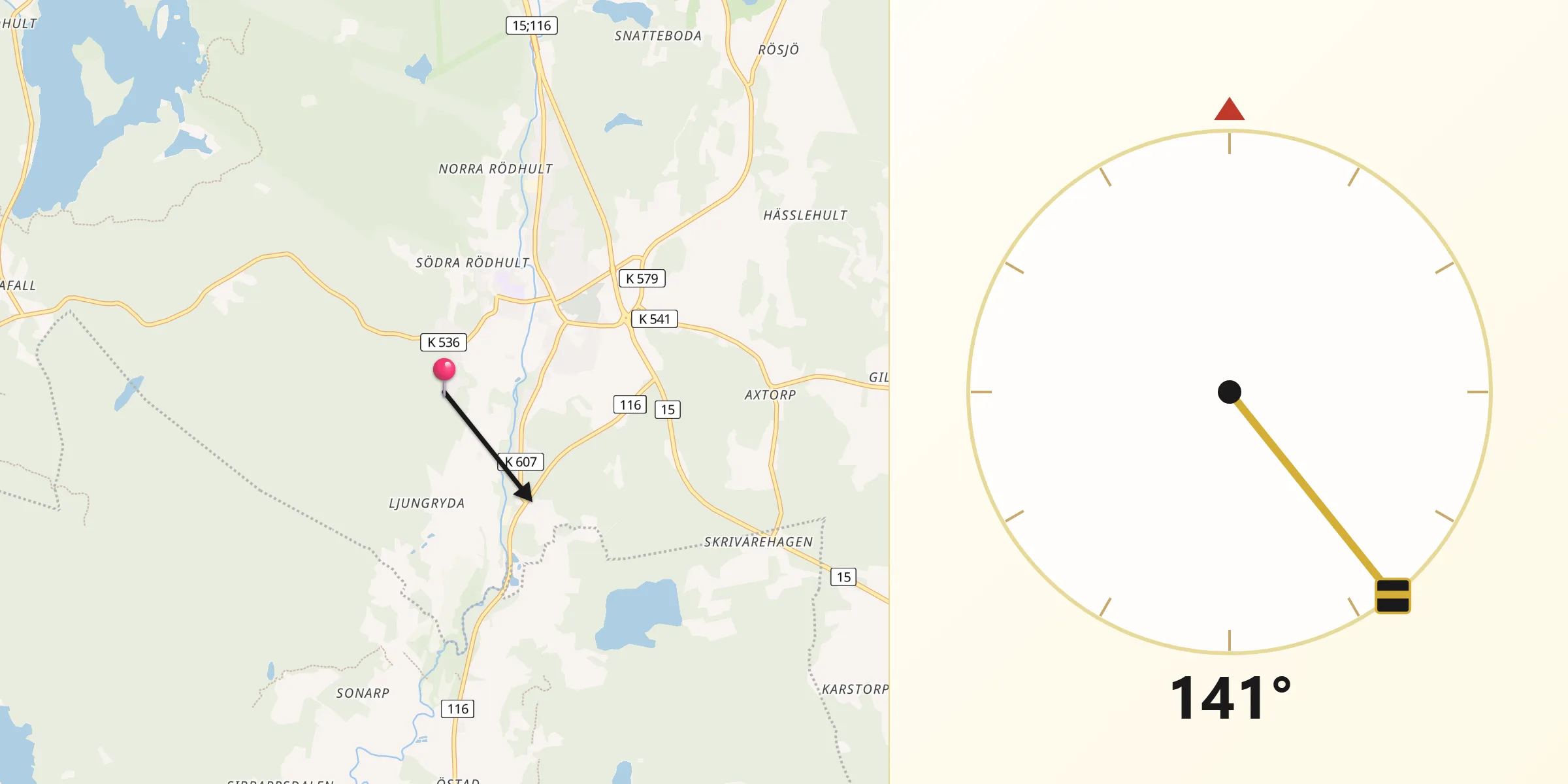 Qibla Riktning från Jämshög