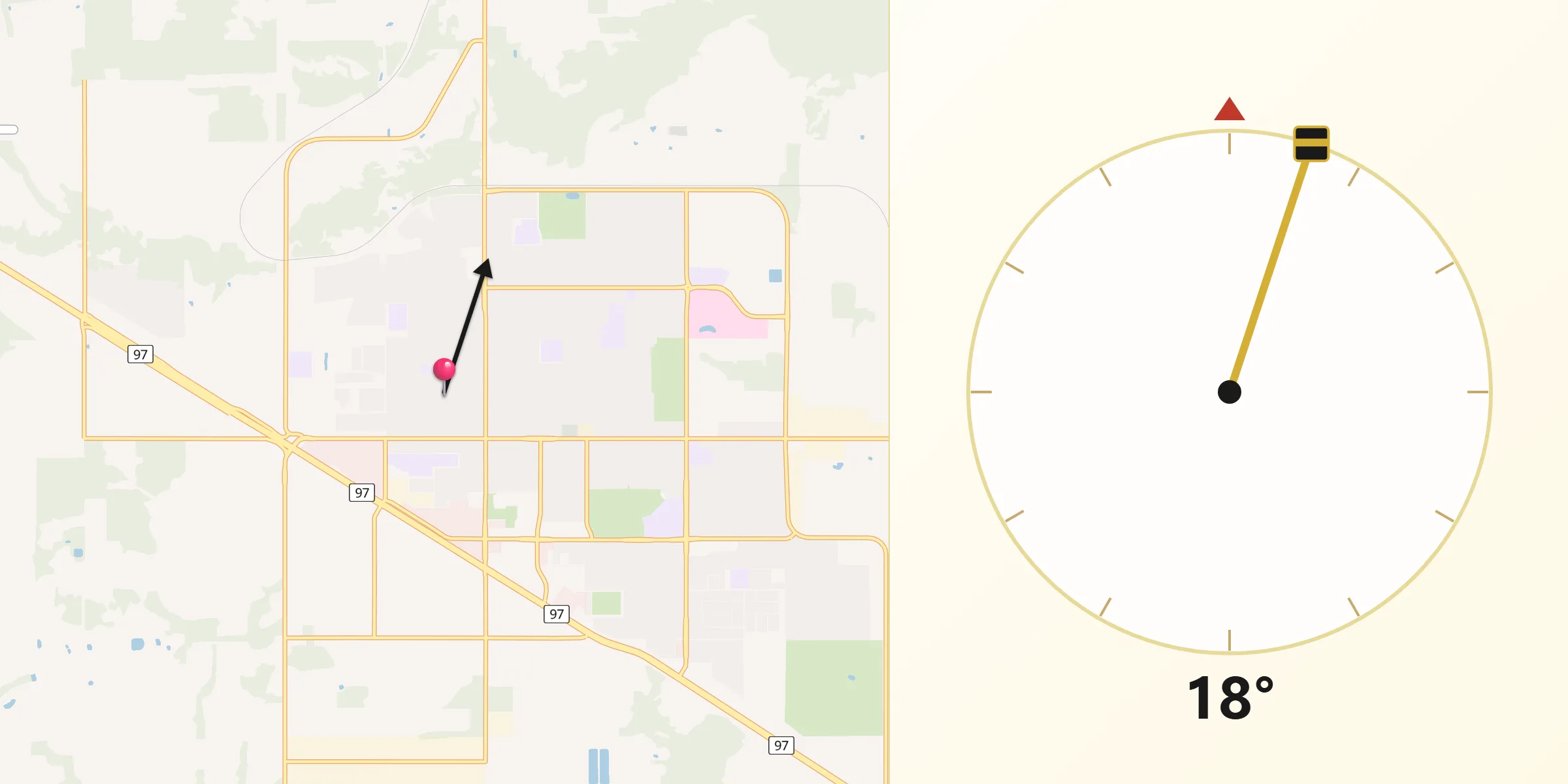 Qibla Direction from Fort St John