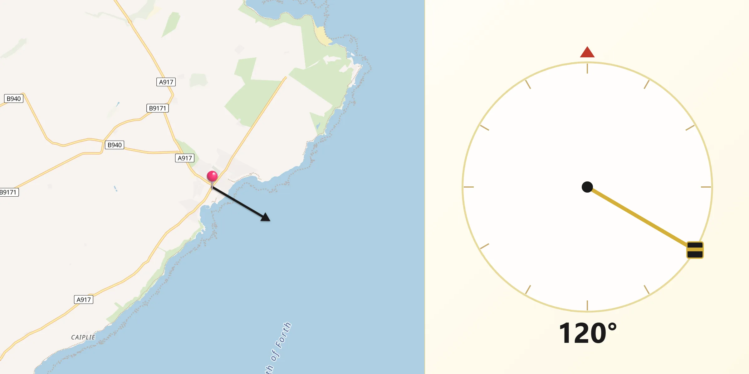 Qibla Direction from Crail