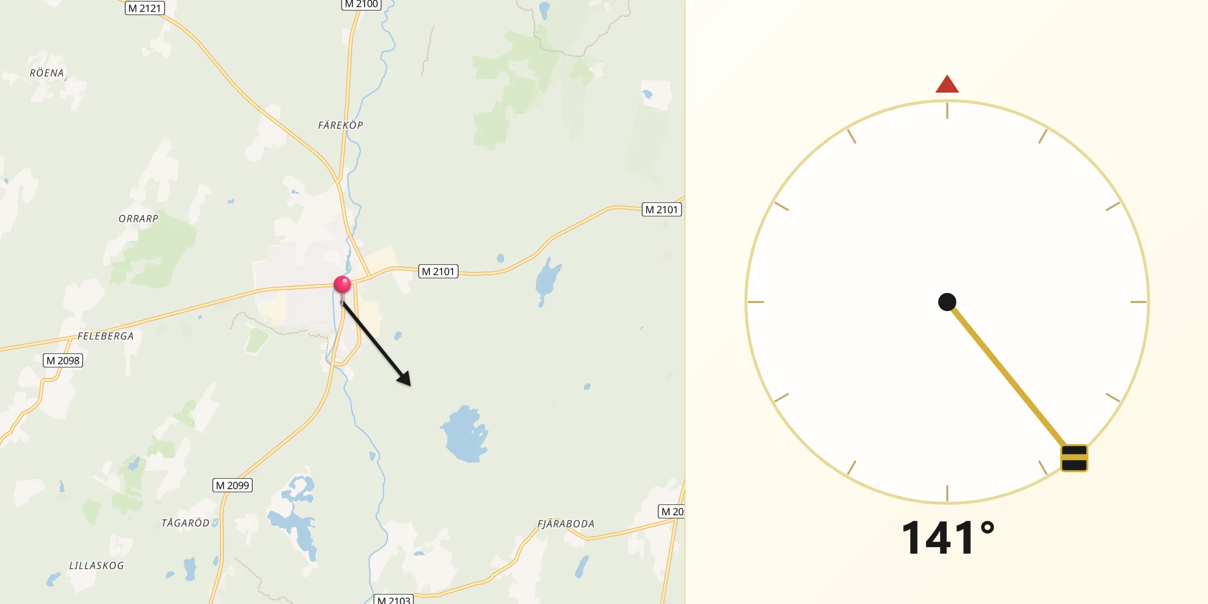 Qibla Riktning från Sibbhult