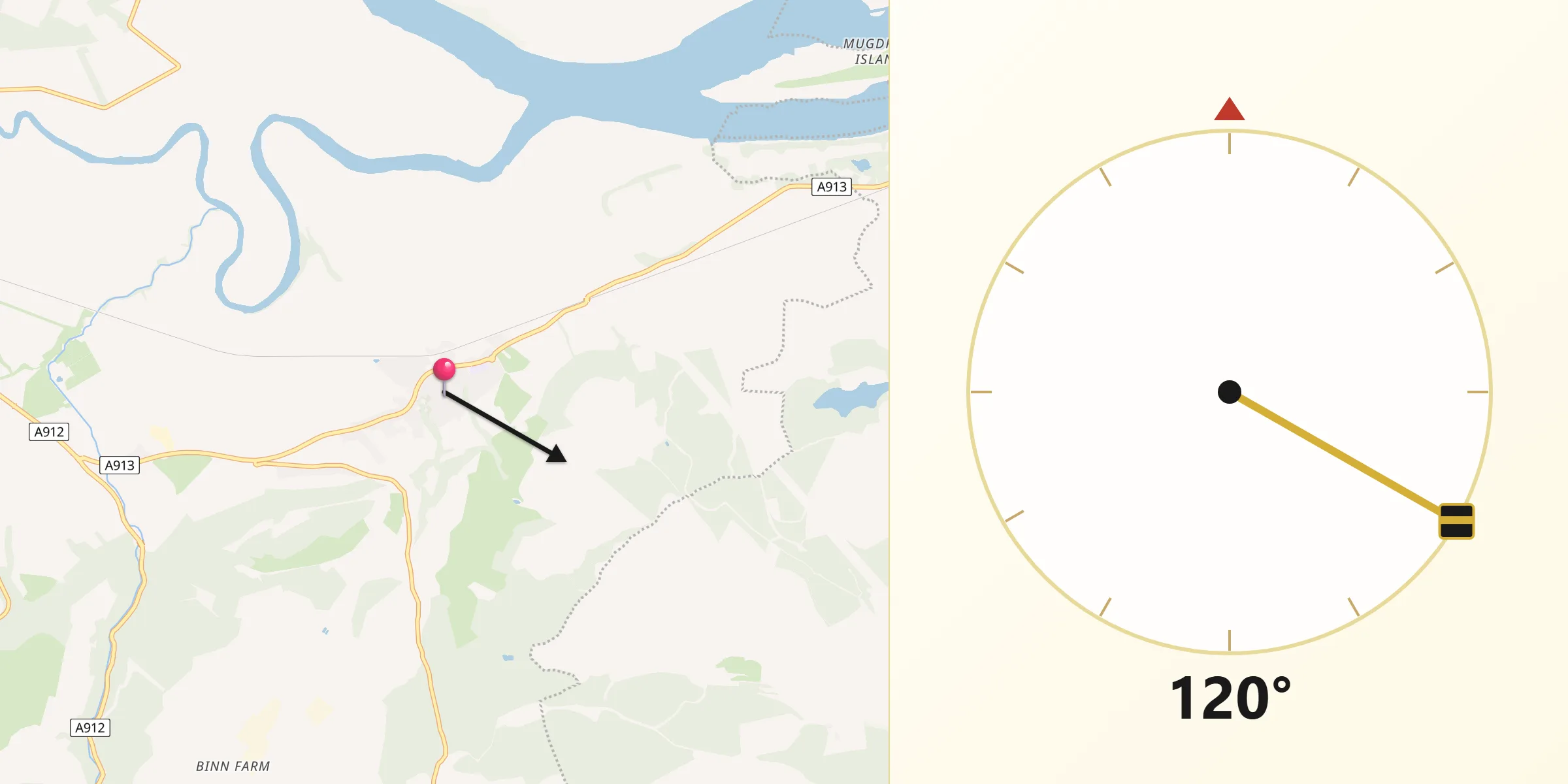 Qibla Direction from Abernethy
