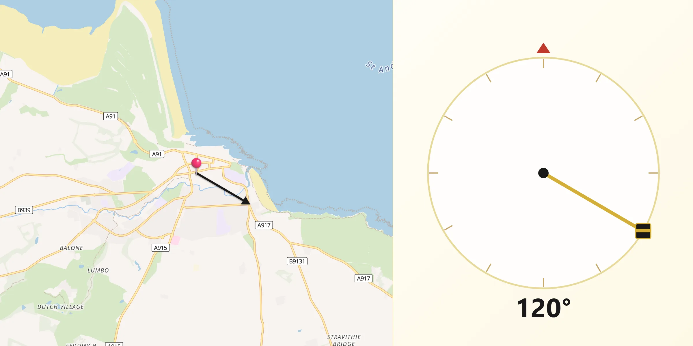 Qibla Direction from St Andrews