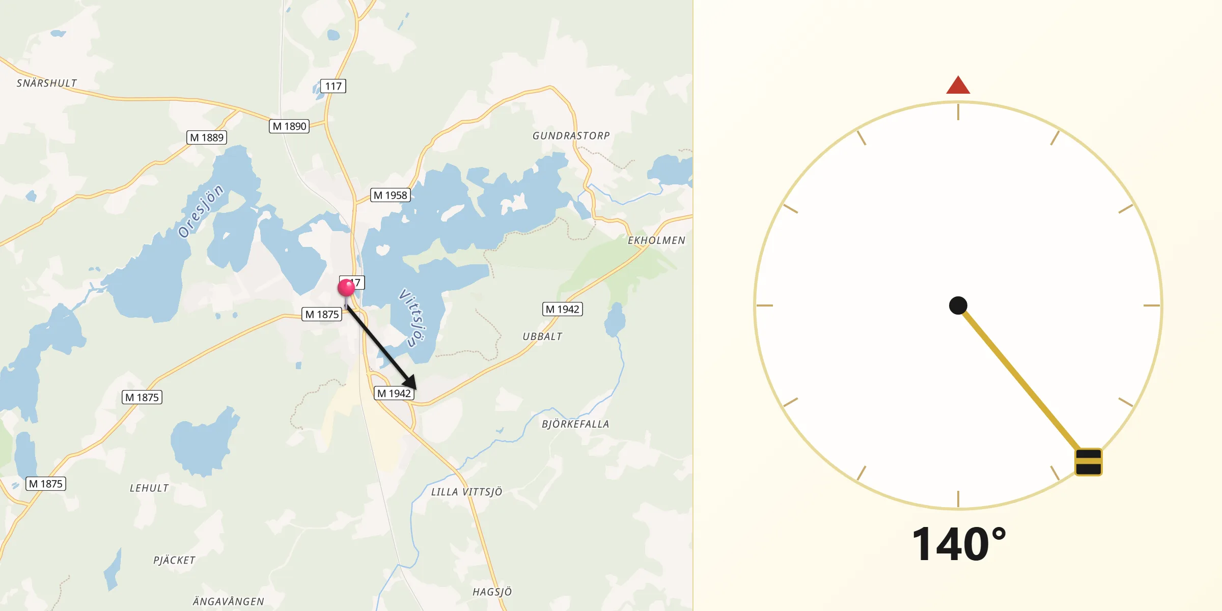 Qibla Riktning från Vittsjö