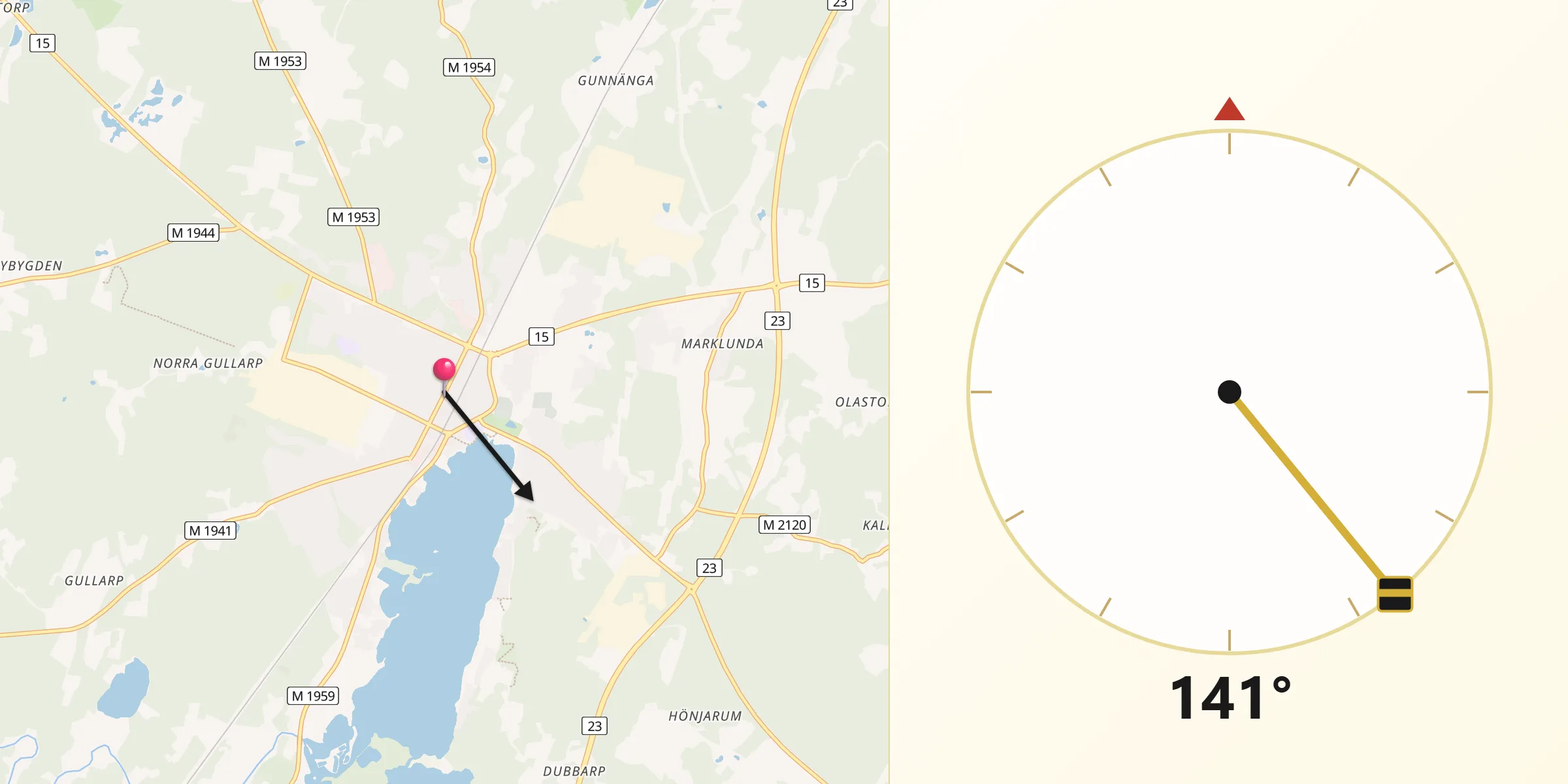 Qibla Riktning från Osby
