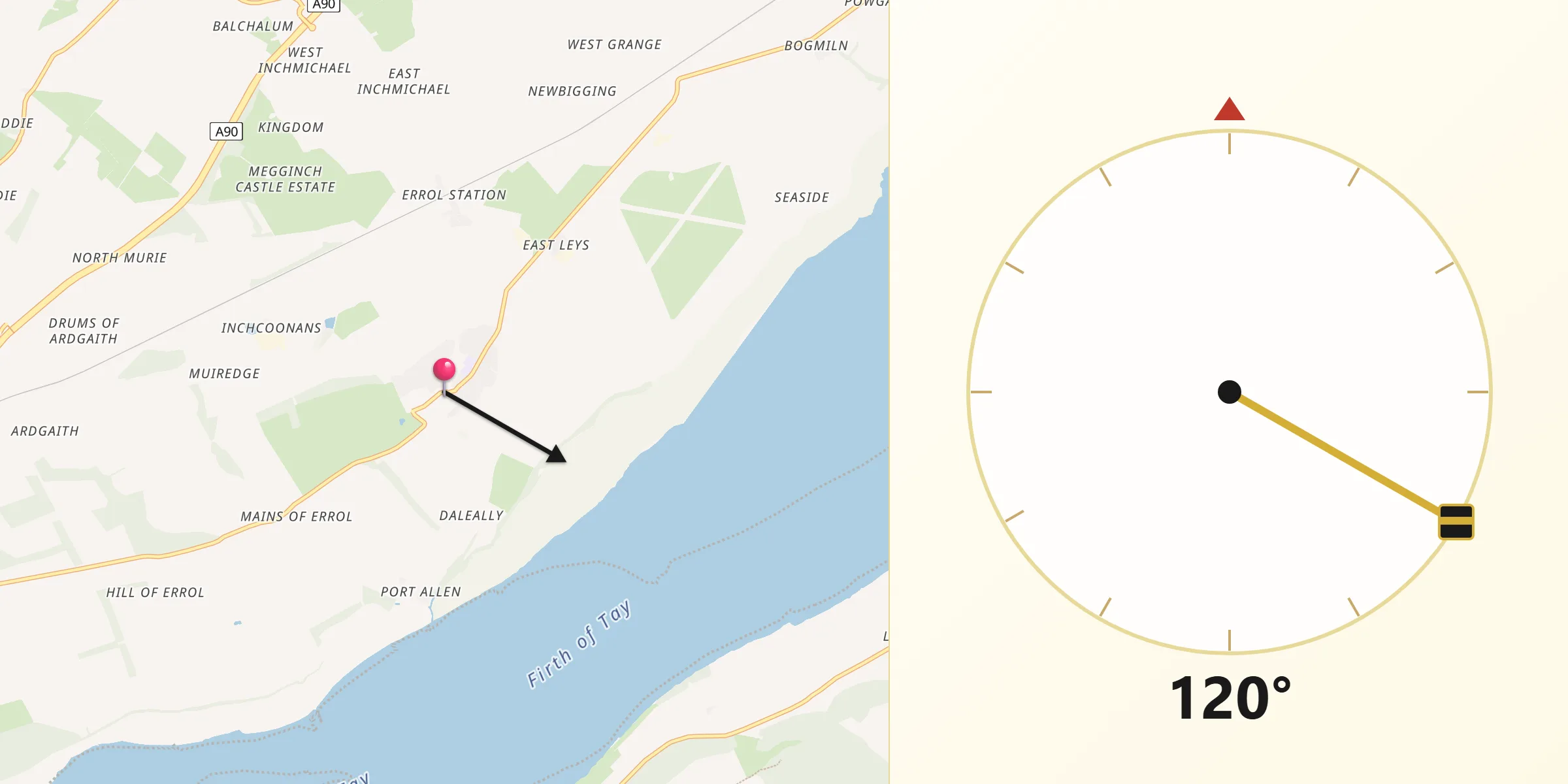 Qibla Direction from Errol