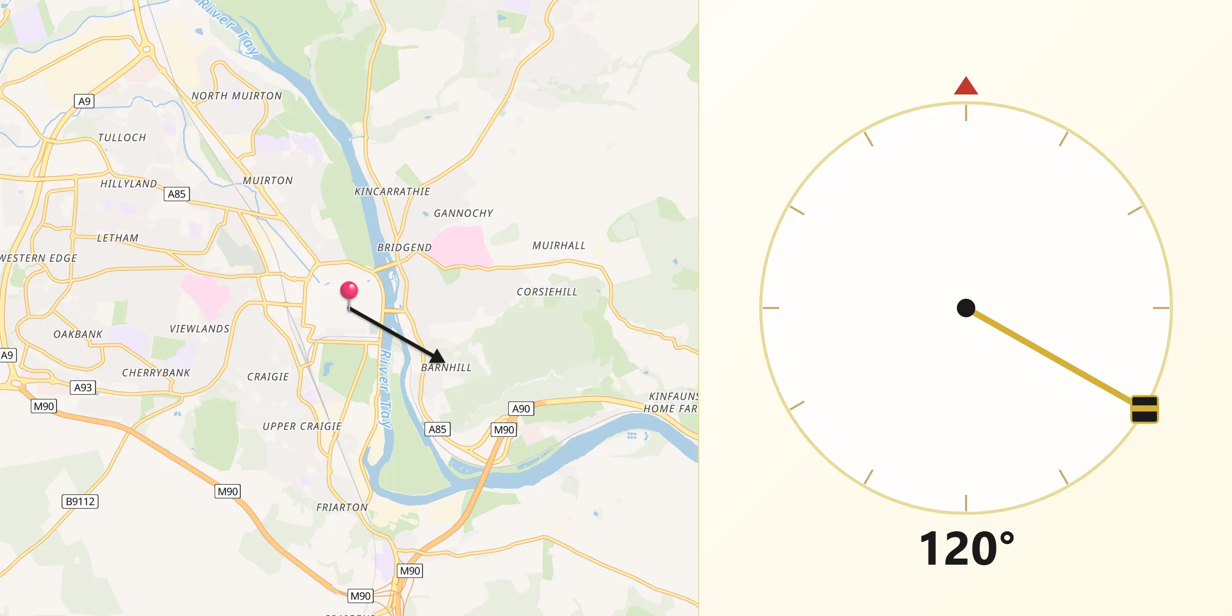 Qibla Direction from Perth