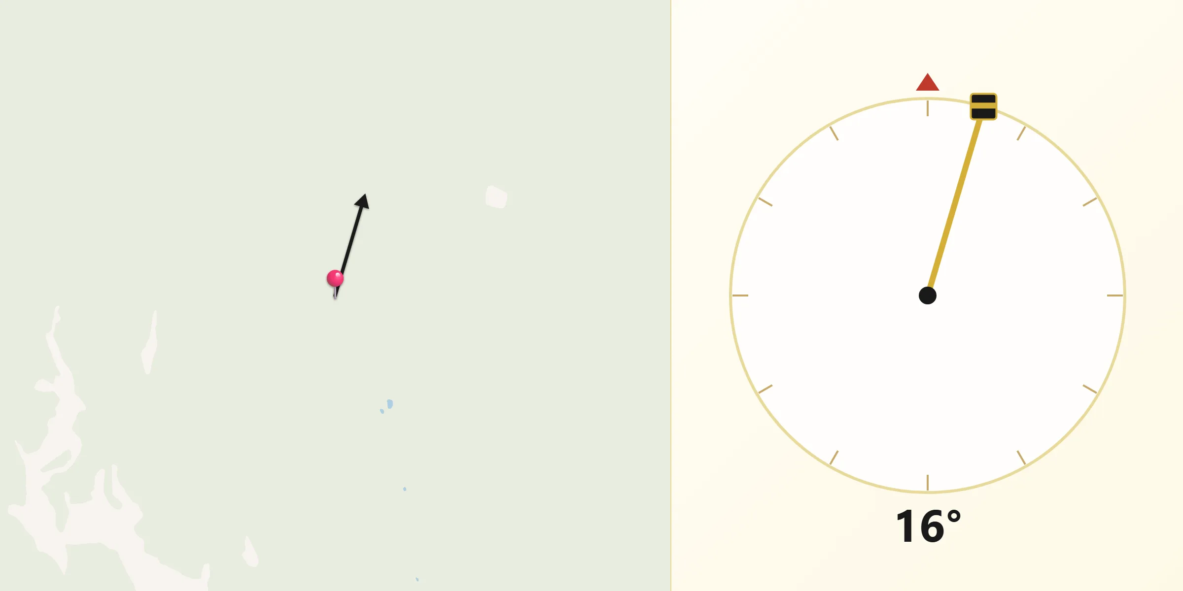 Qibla Direction from Peace River Regional