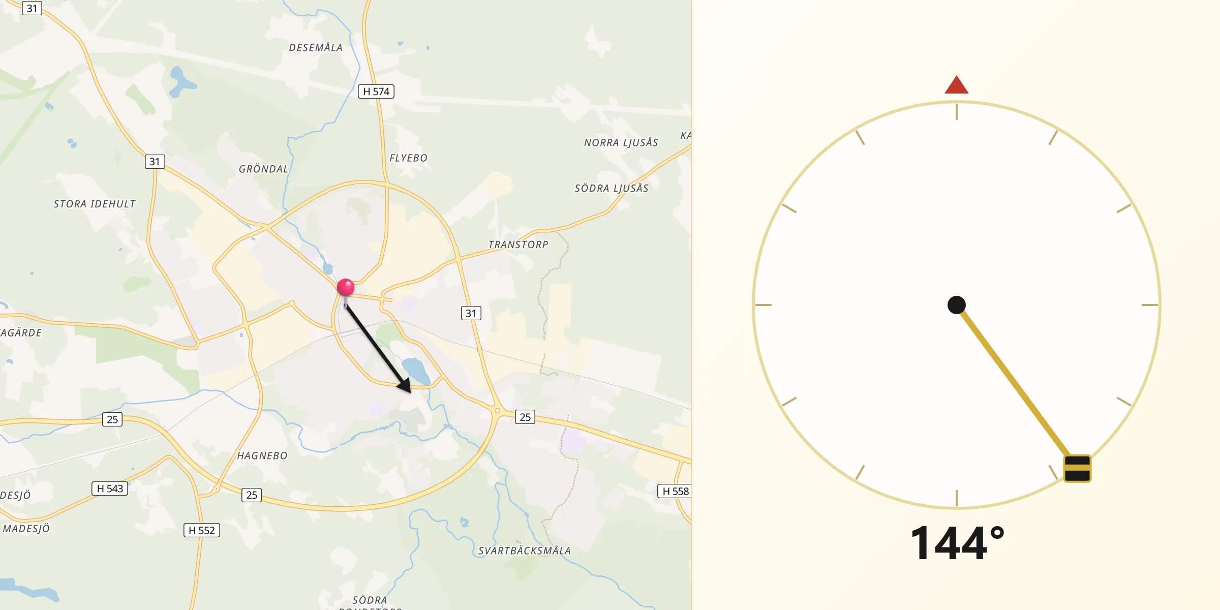 Qibla Riktning från Nybro