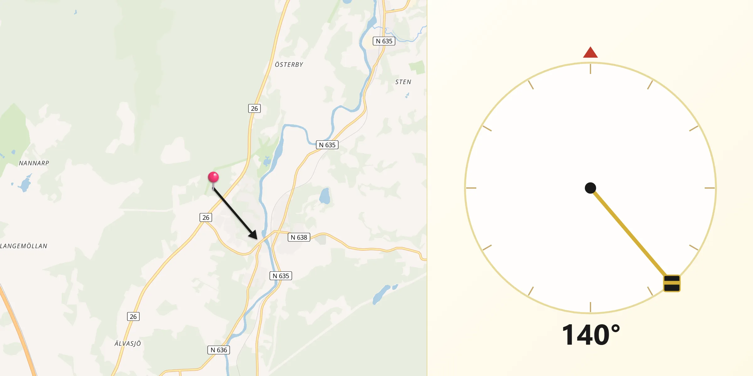 Qibla Riktning från Åled