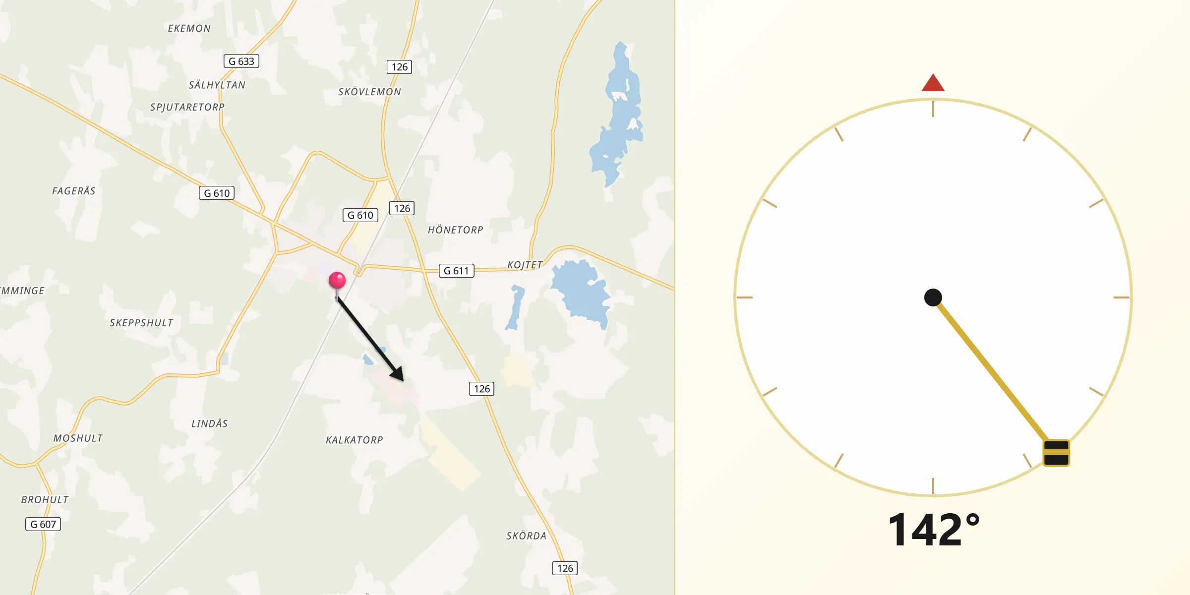 Qibla Riktning från Vislanda