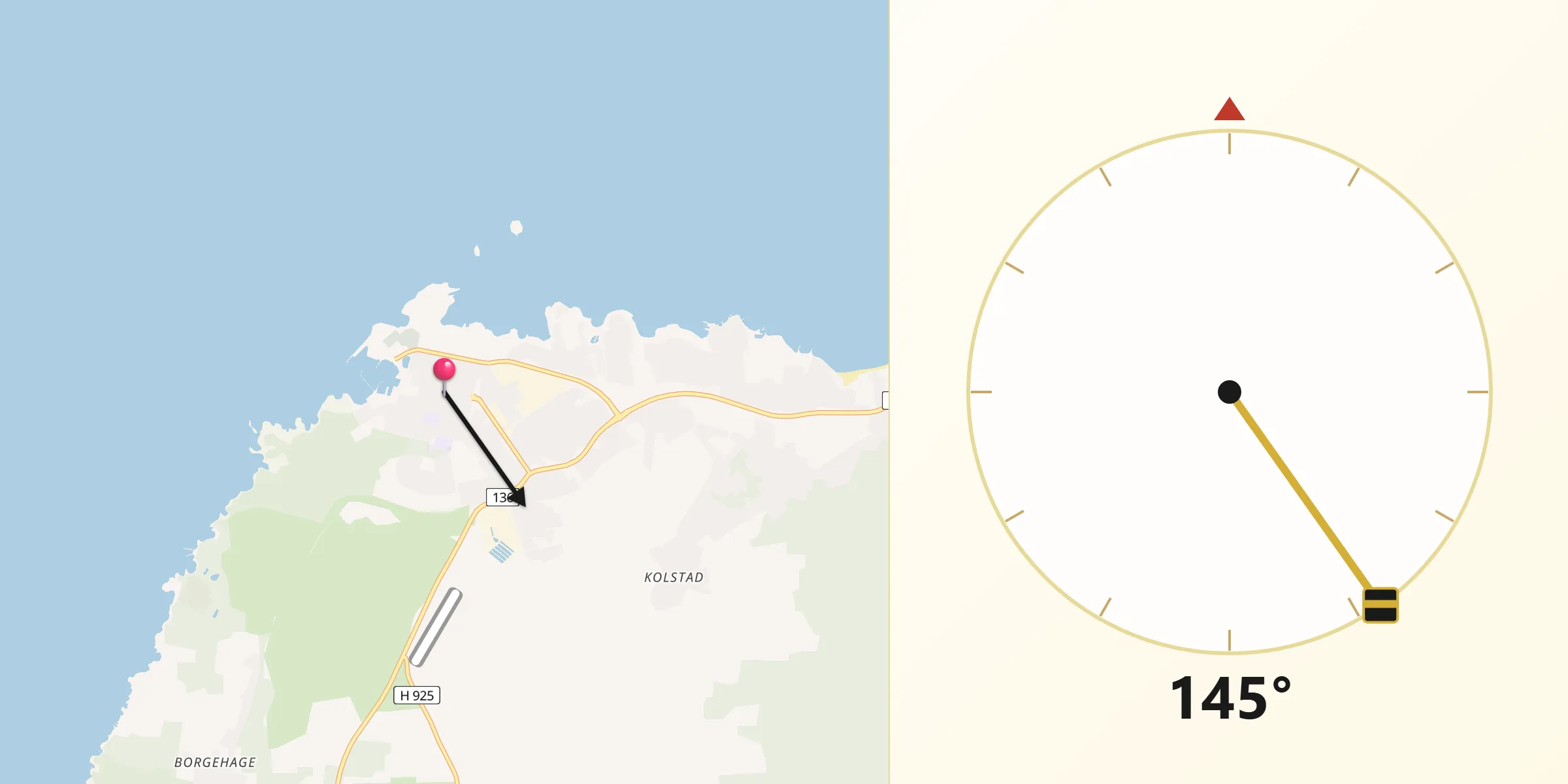 Qibla Riktning från Borgholm