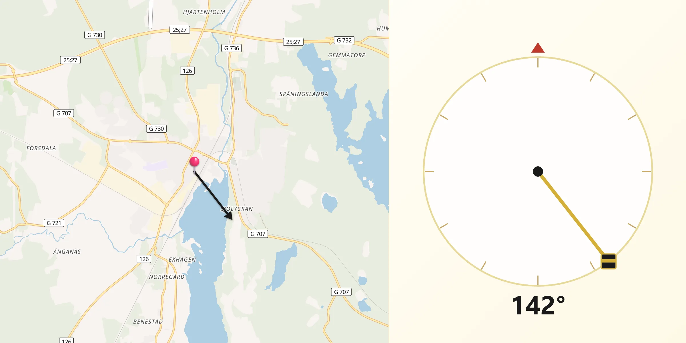 Qibla Riktning från Alvesta
