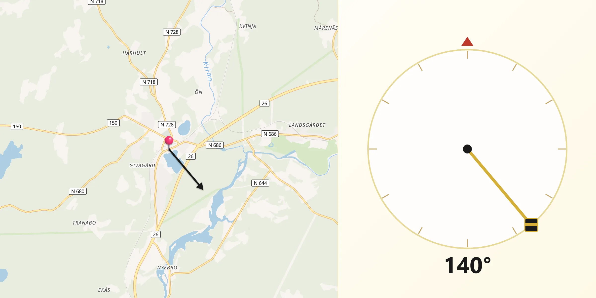 Qibla Riktning från Torup