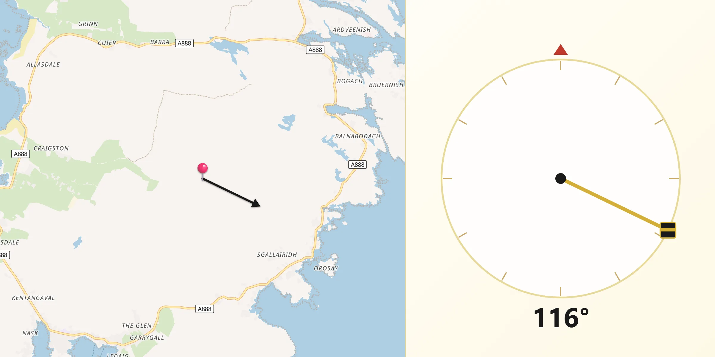 Qibla Direction from Barra