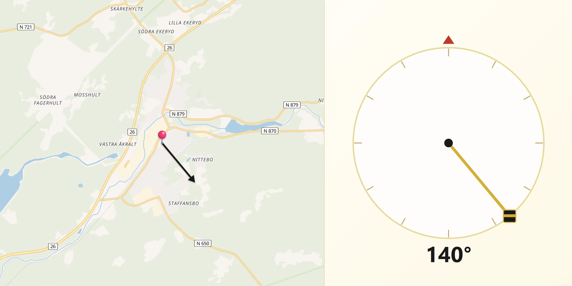 Qibla Riktning från Hyltebruk