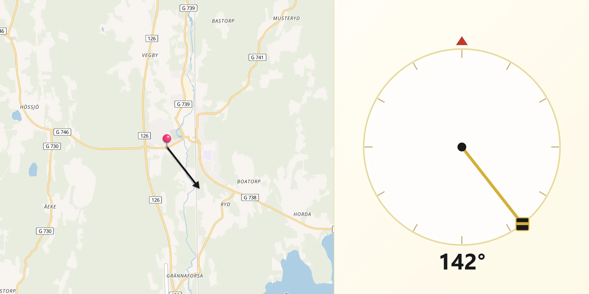 Qibla Riktning från Moheda