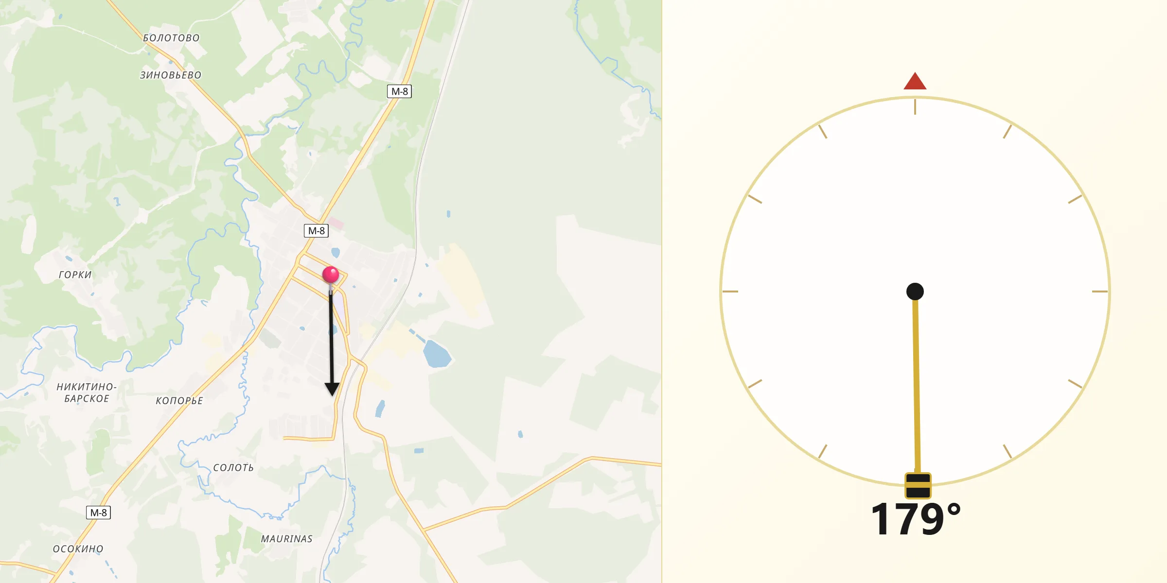 Направление Киблы из Петровск