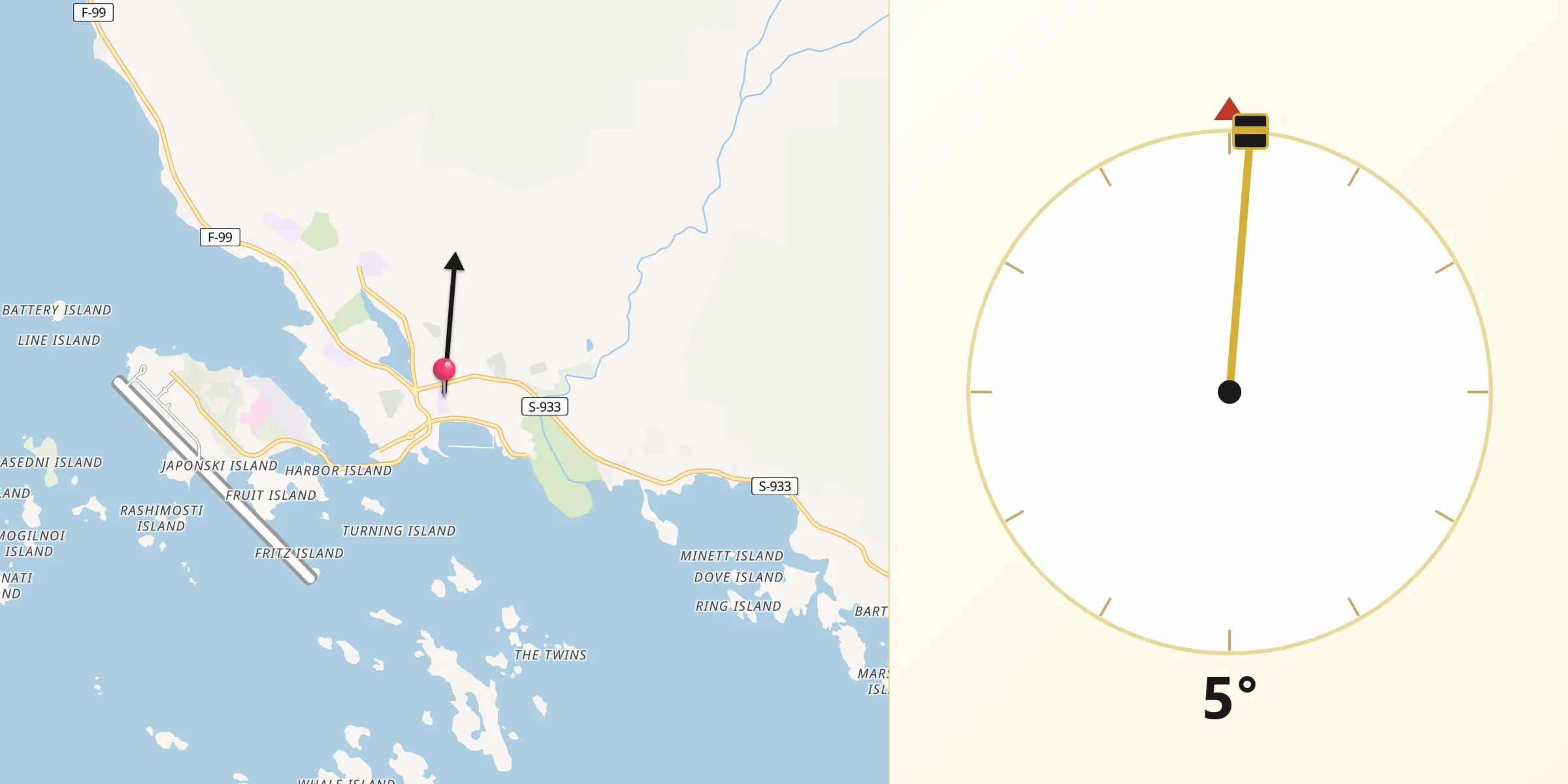 Qibla Direction from Sitka