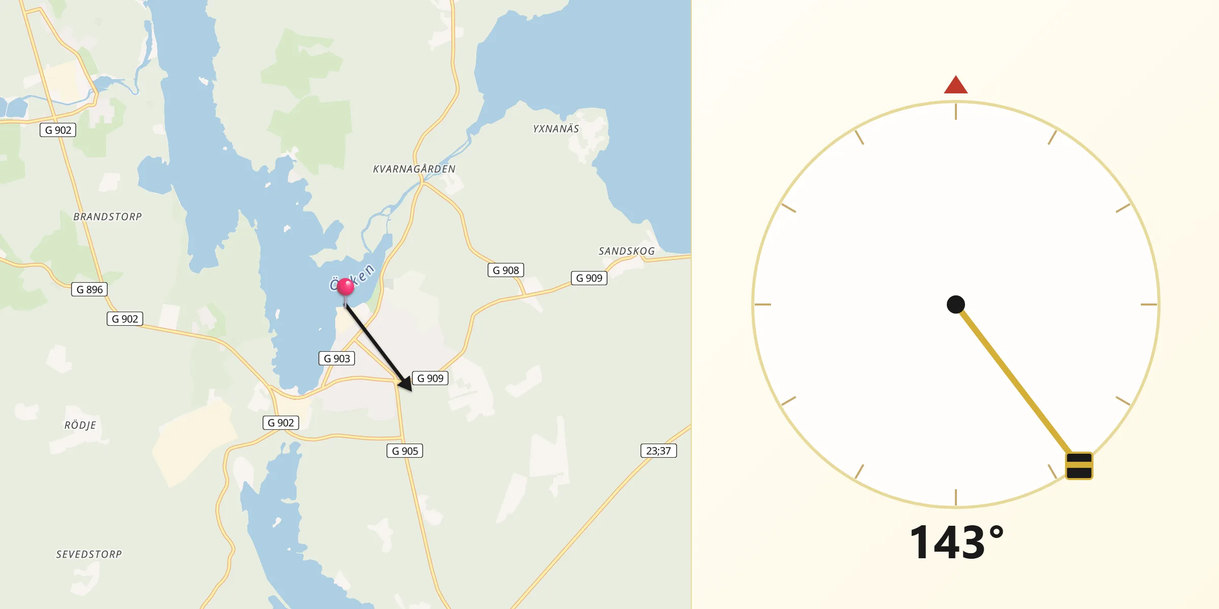 Qibla Riktning från Braås