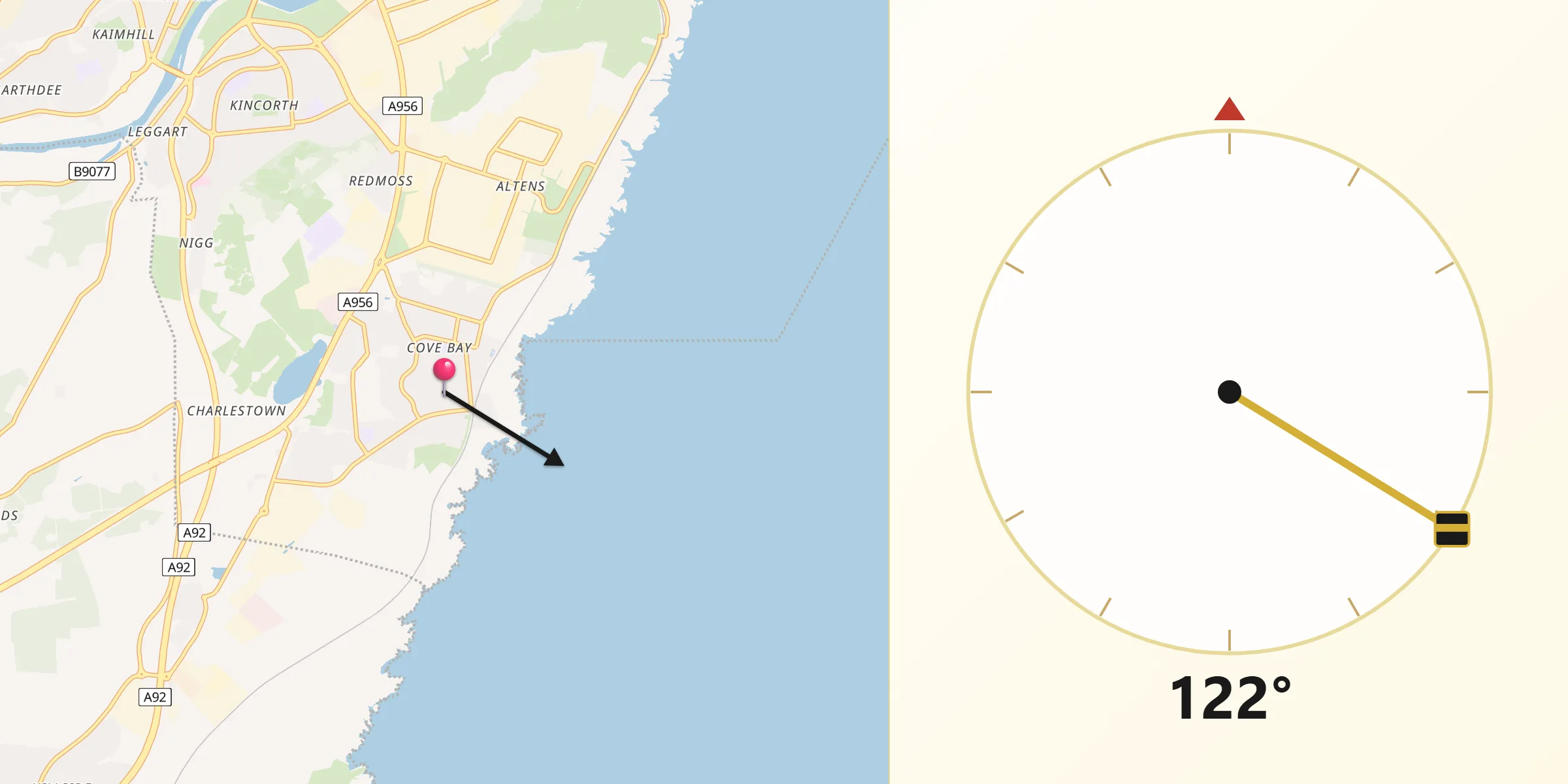 Qibla Direction from Cove