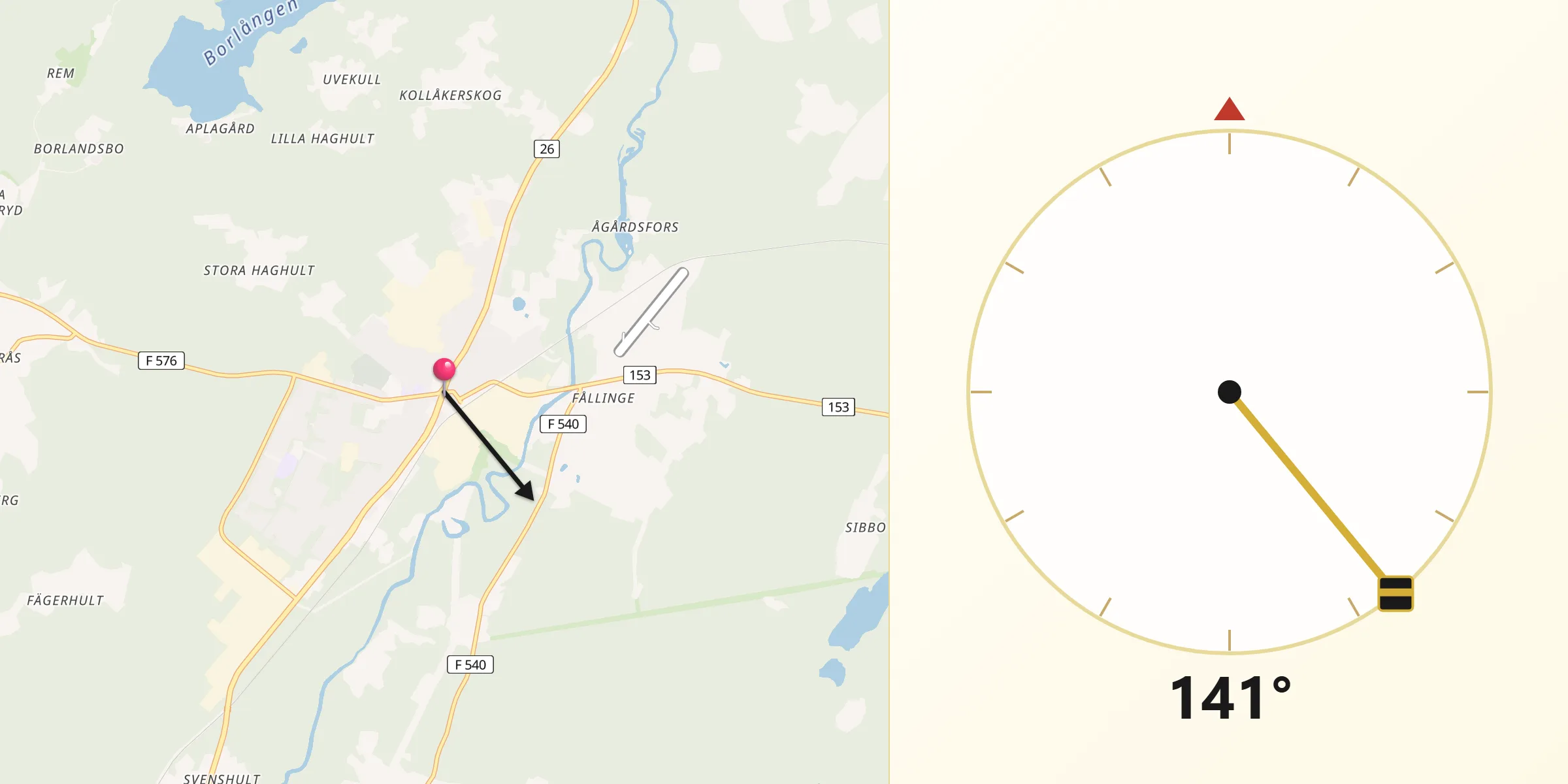 Qibla Riktning från Smålandsstenar