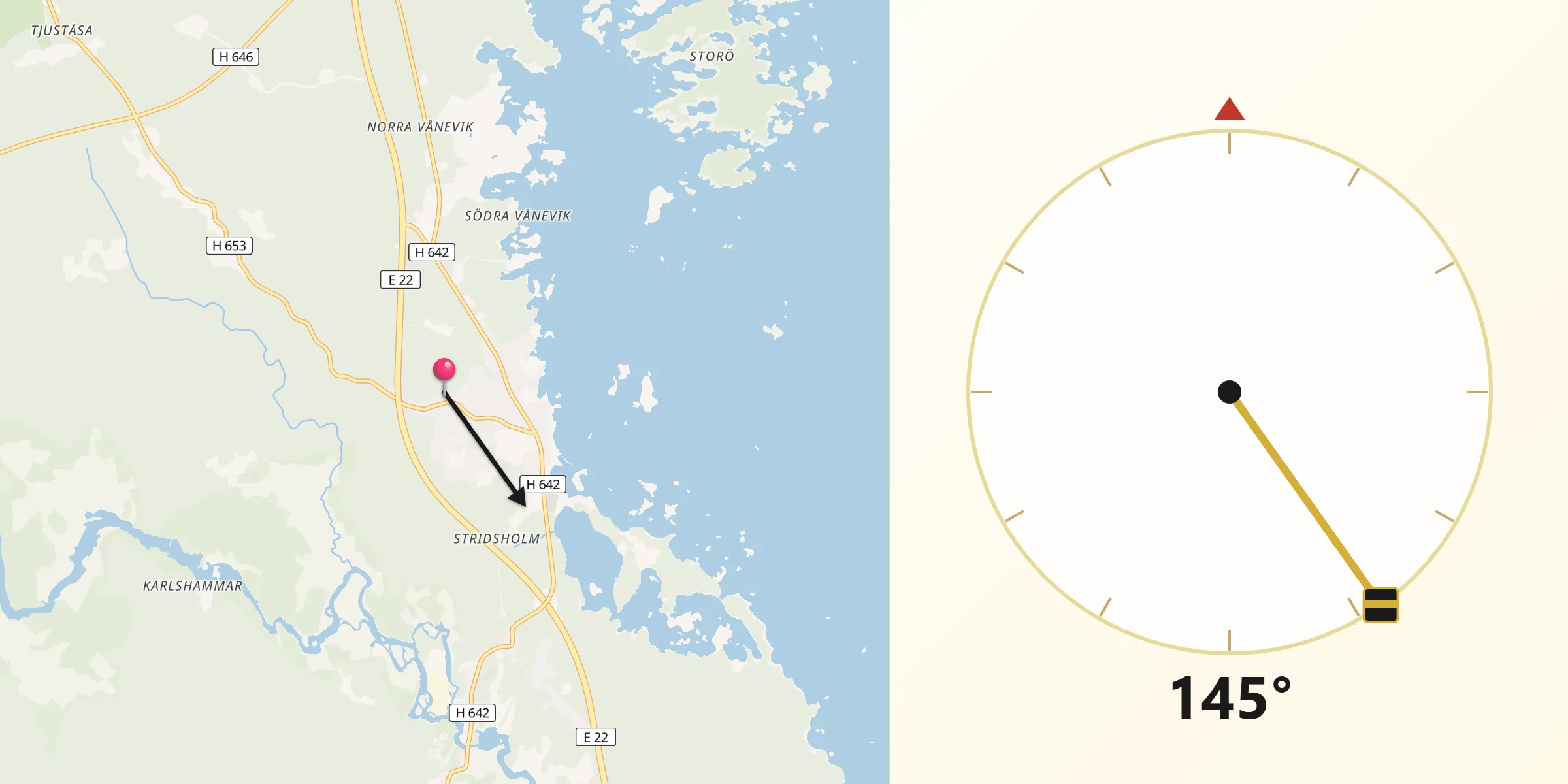 Qibla Riktning från Påskallavik