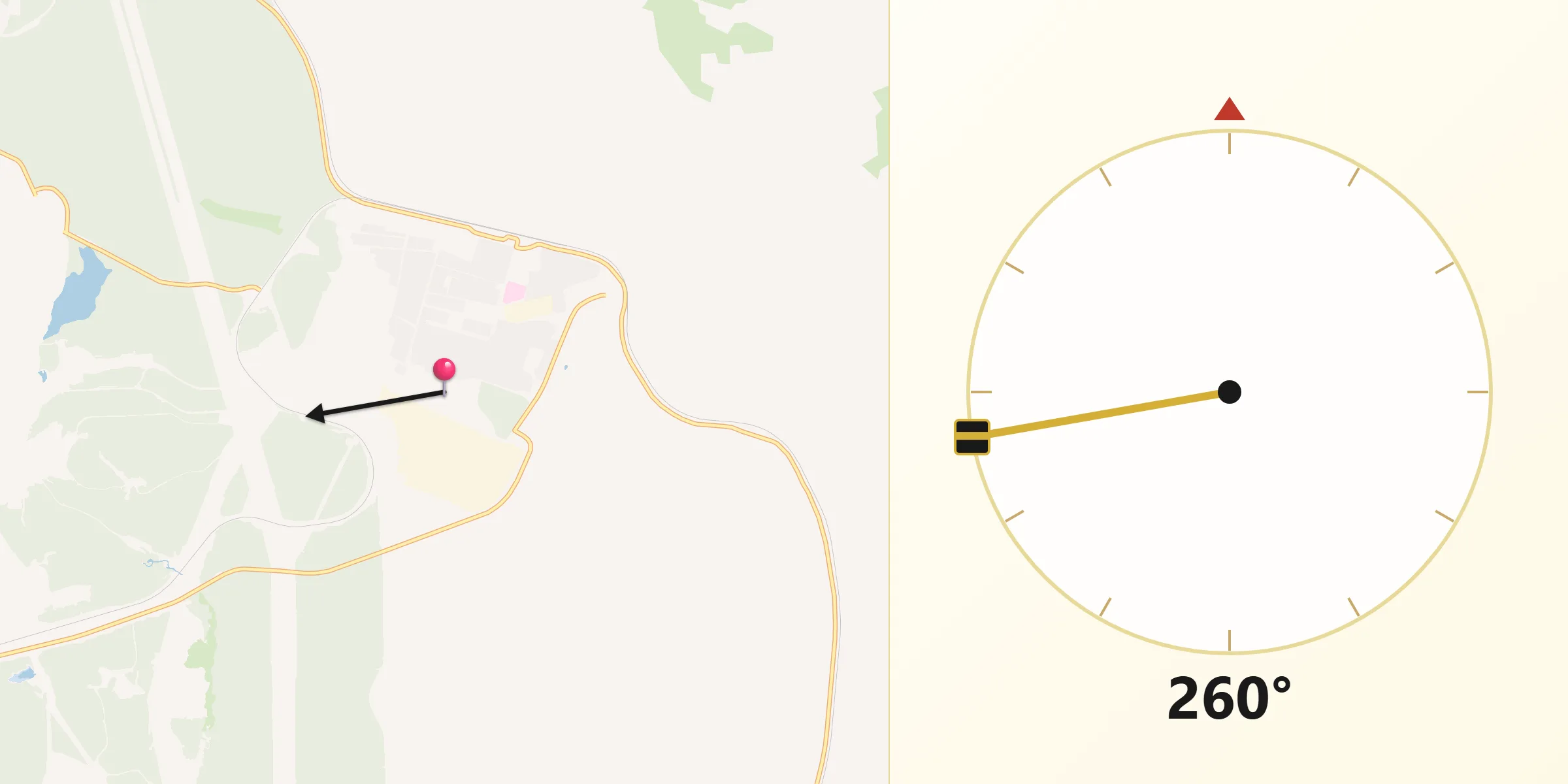 Направление Киблы из Рудногорск
