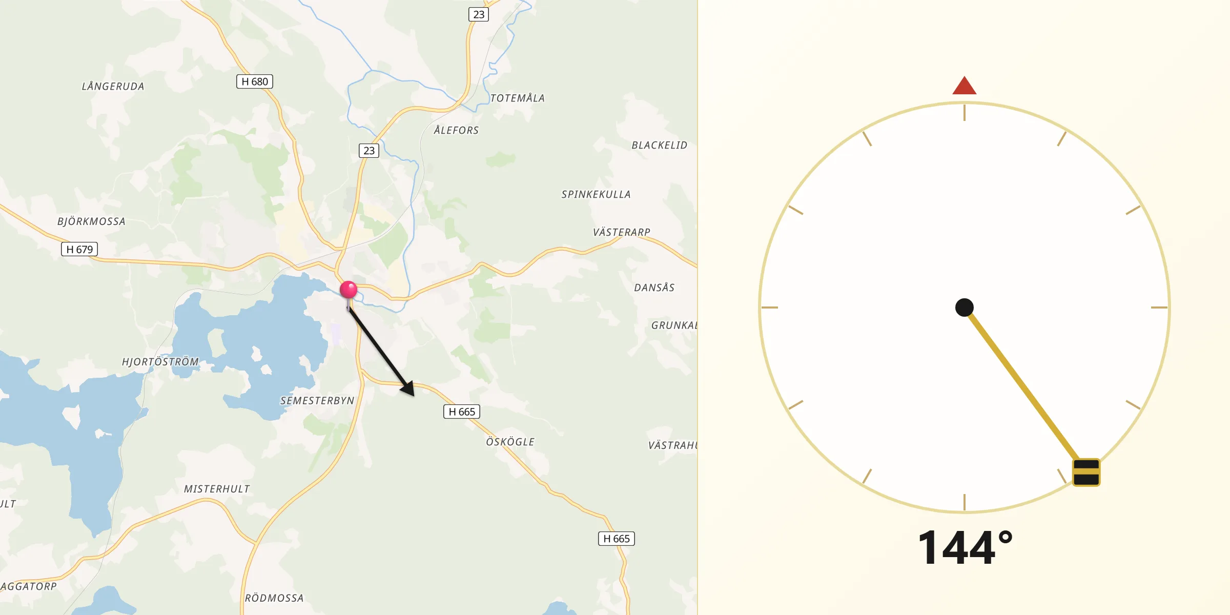 Qibla Riktning från Virserum