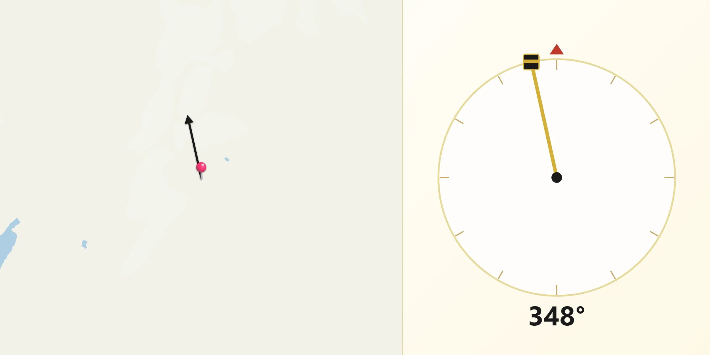 Qibla Direction from Kodiak Island Borough