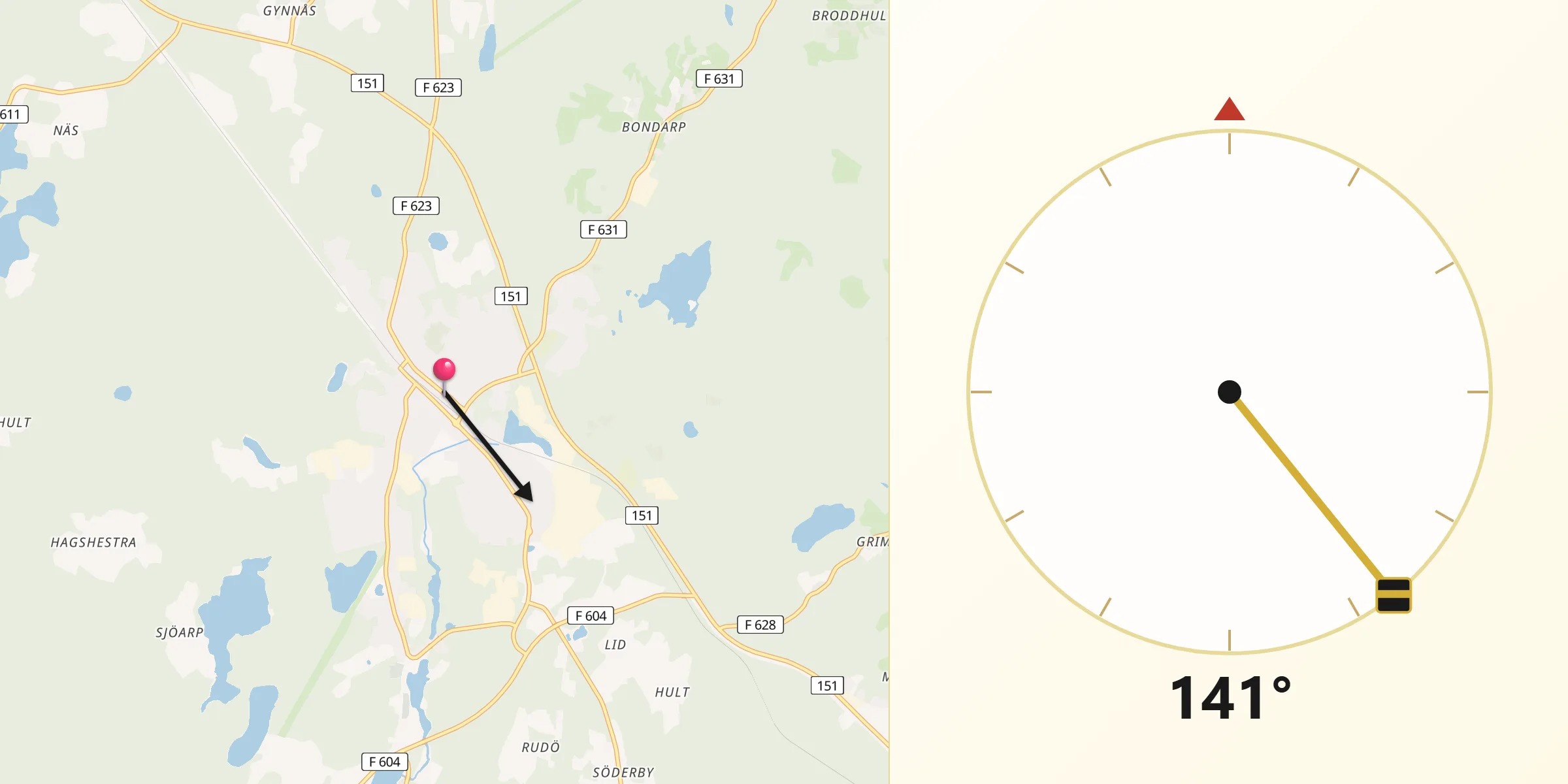 Qibla Riktning från Gnosjö