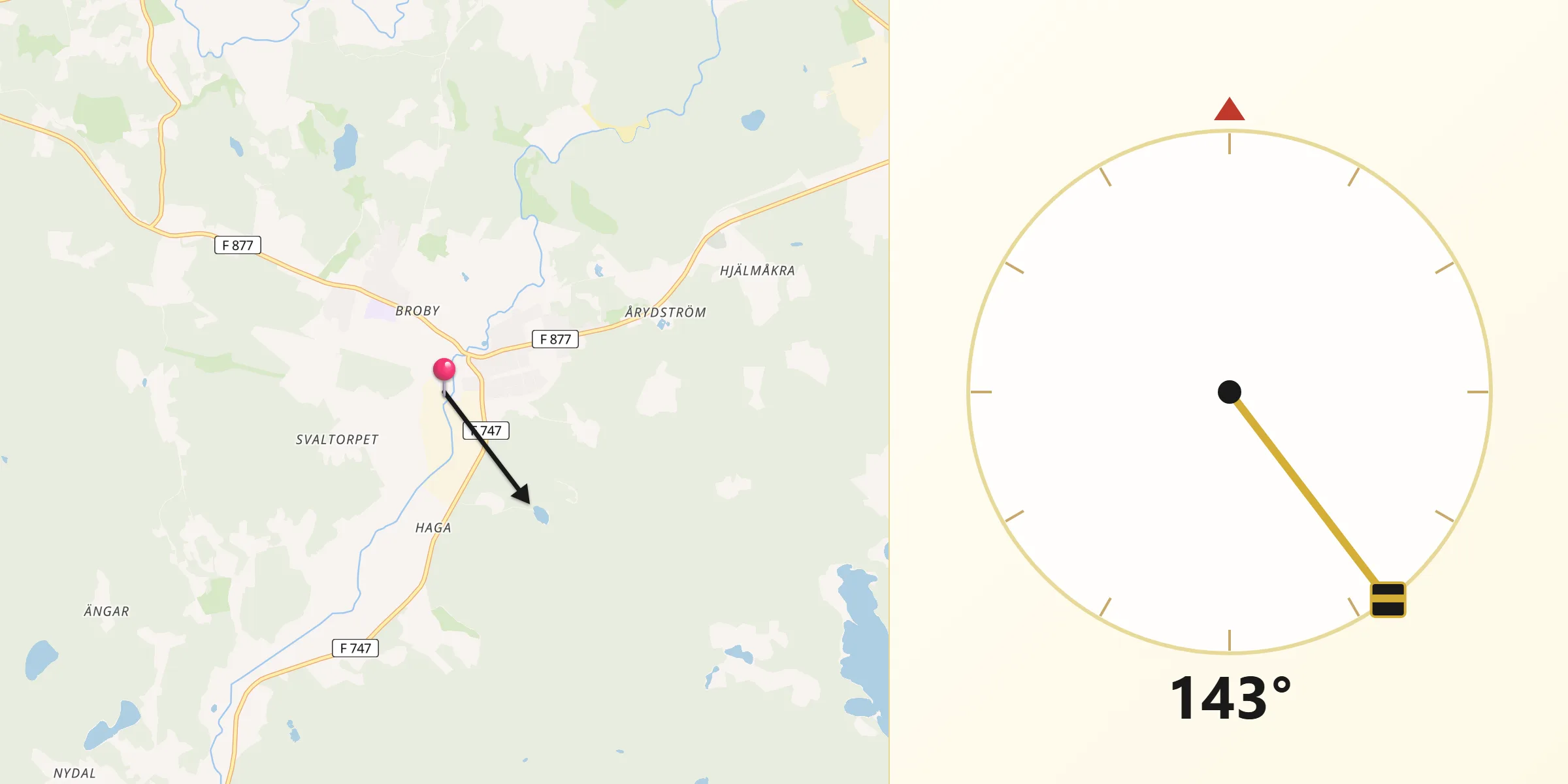 Qibla Riktning från Landsbro