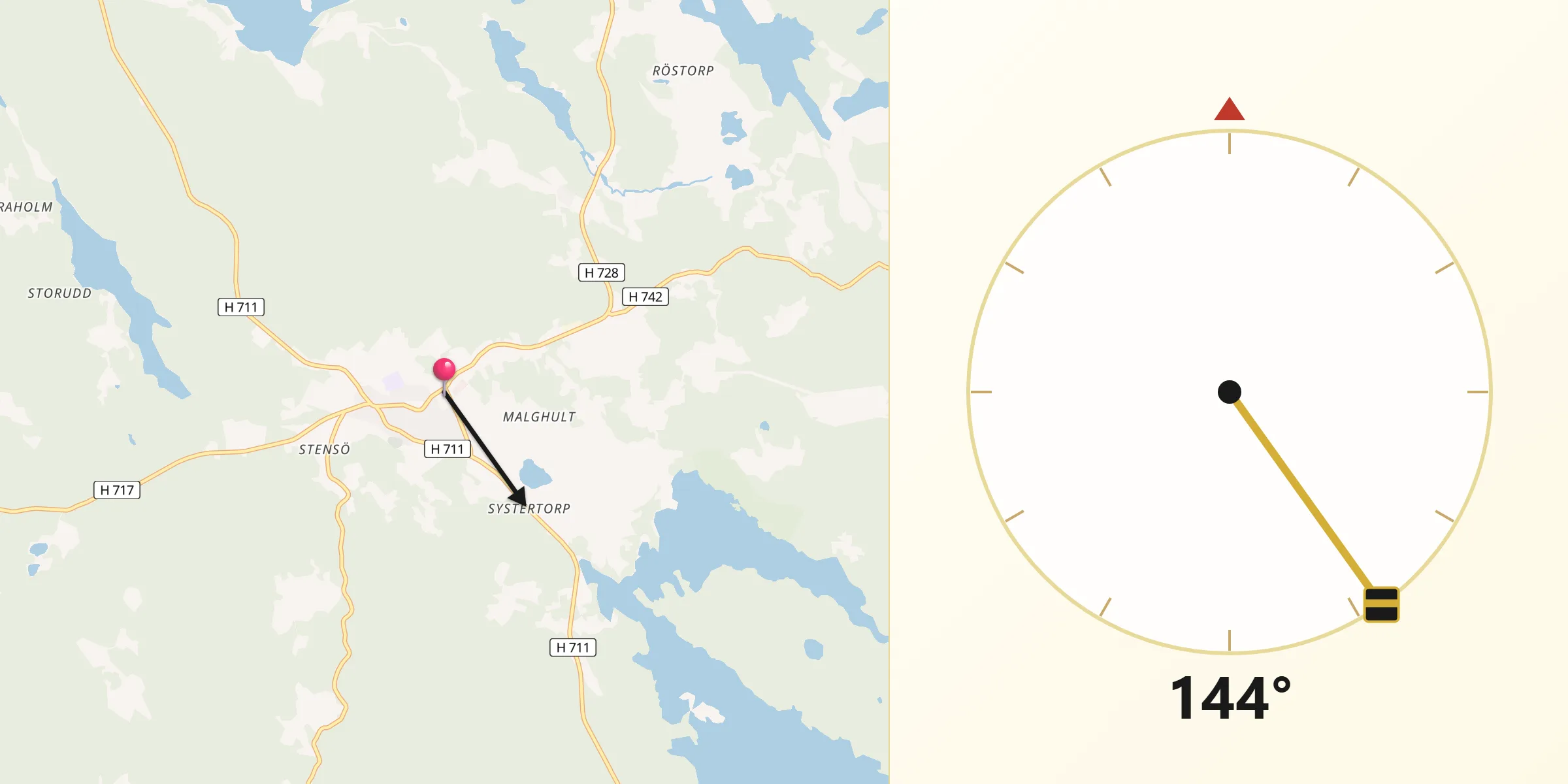Qibla Riktning från Kristdala