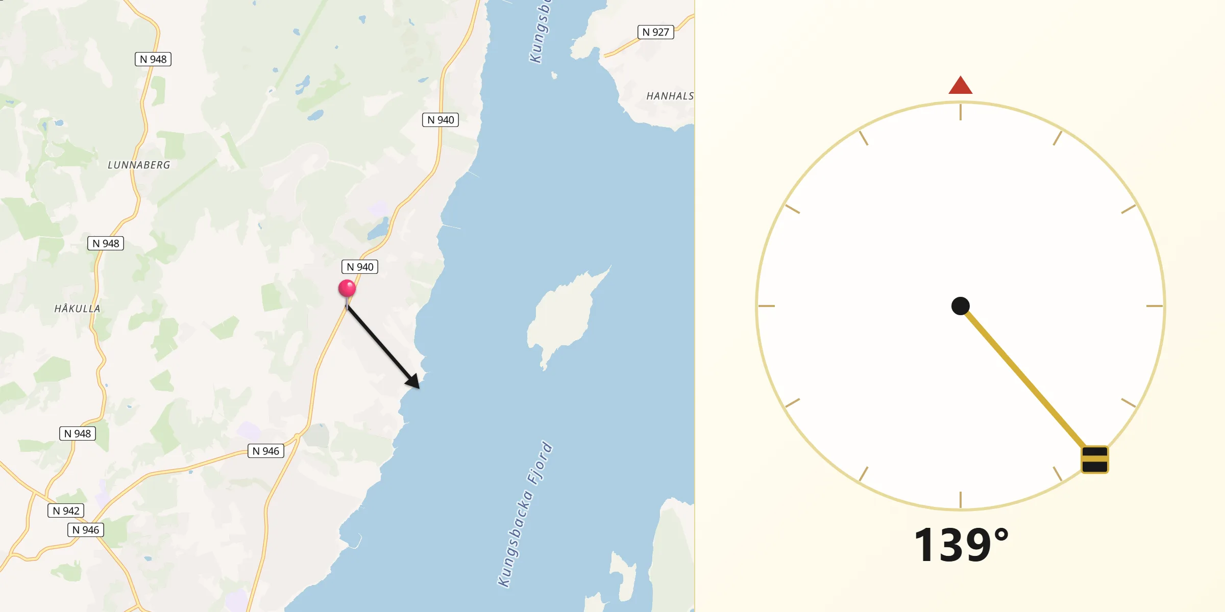 Qibla Riktning från Onsala