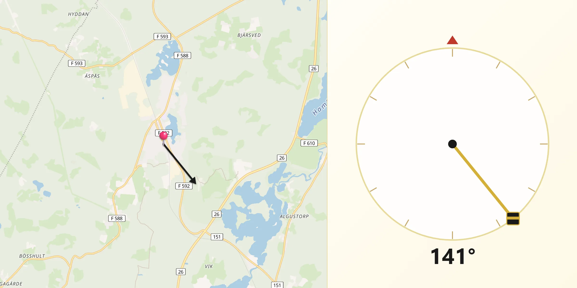 Qibla Riktning från Hestra