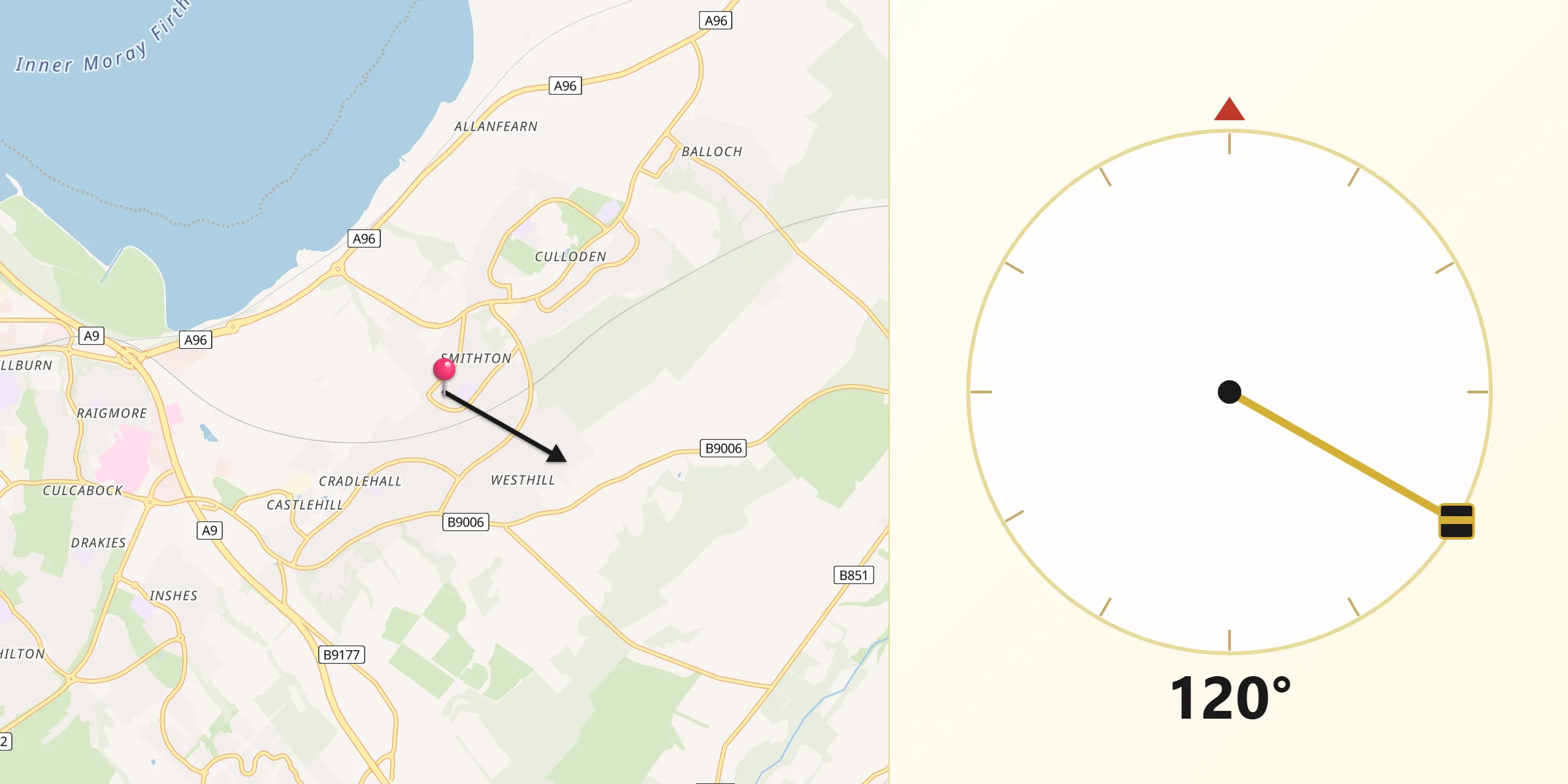 Qibla Direction from Smithton