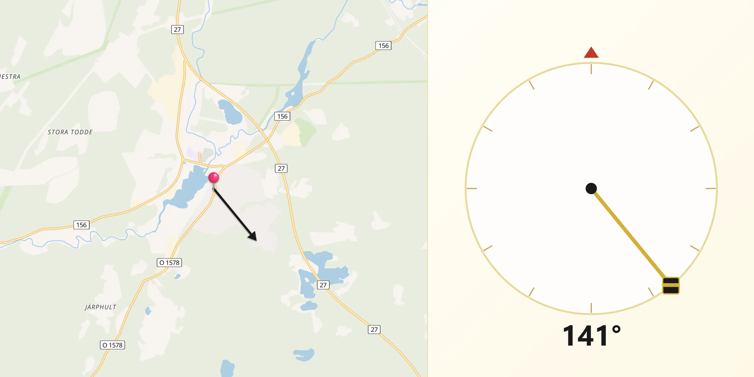 Qibla Riktning från Tranemo