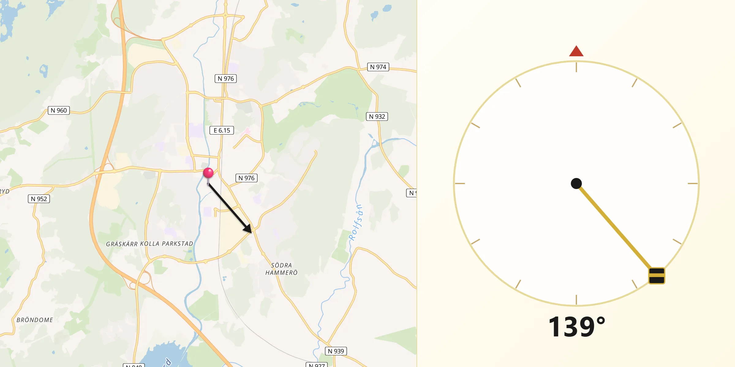 Qibla Riktning från Kungsbacka