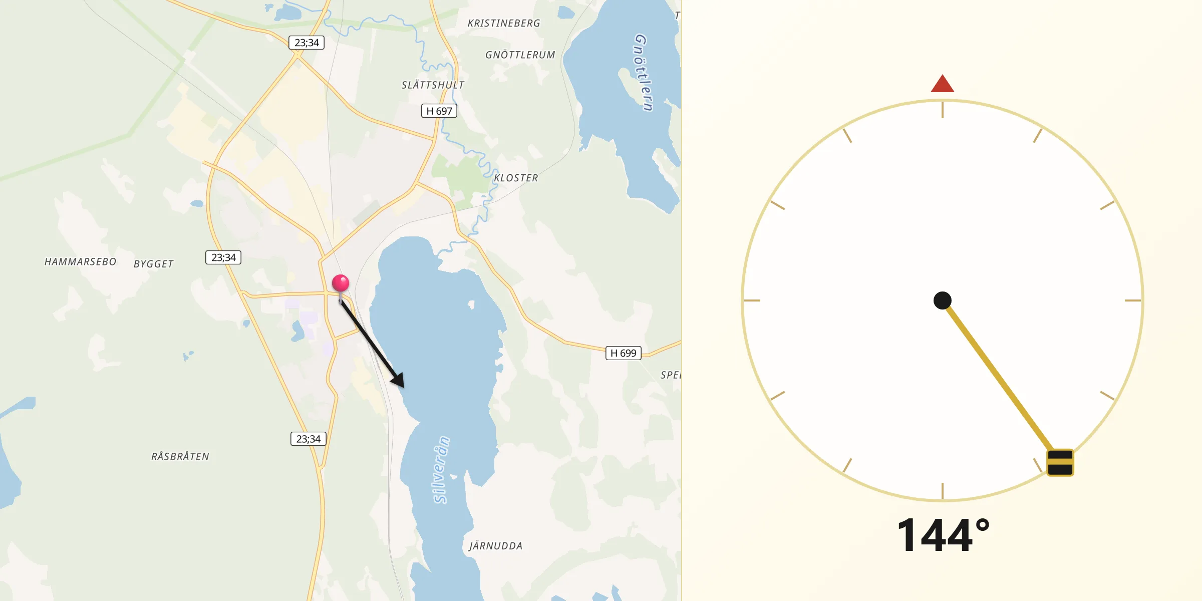 Qibla Riktning från Hultsfred