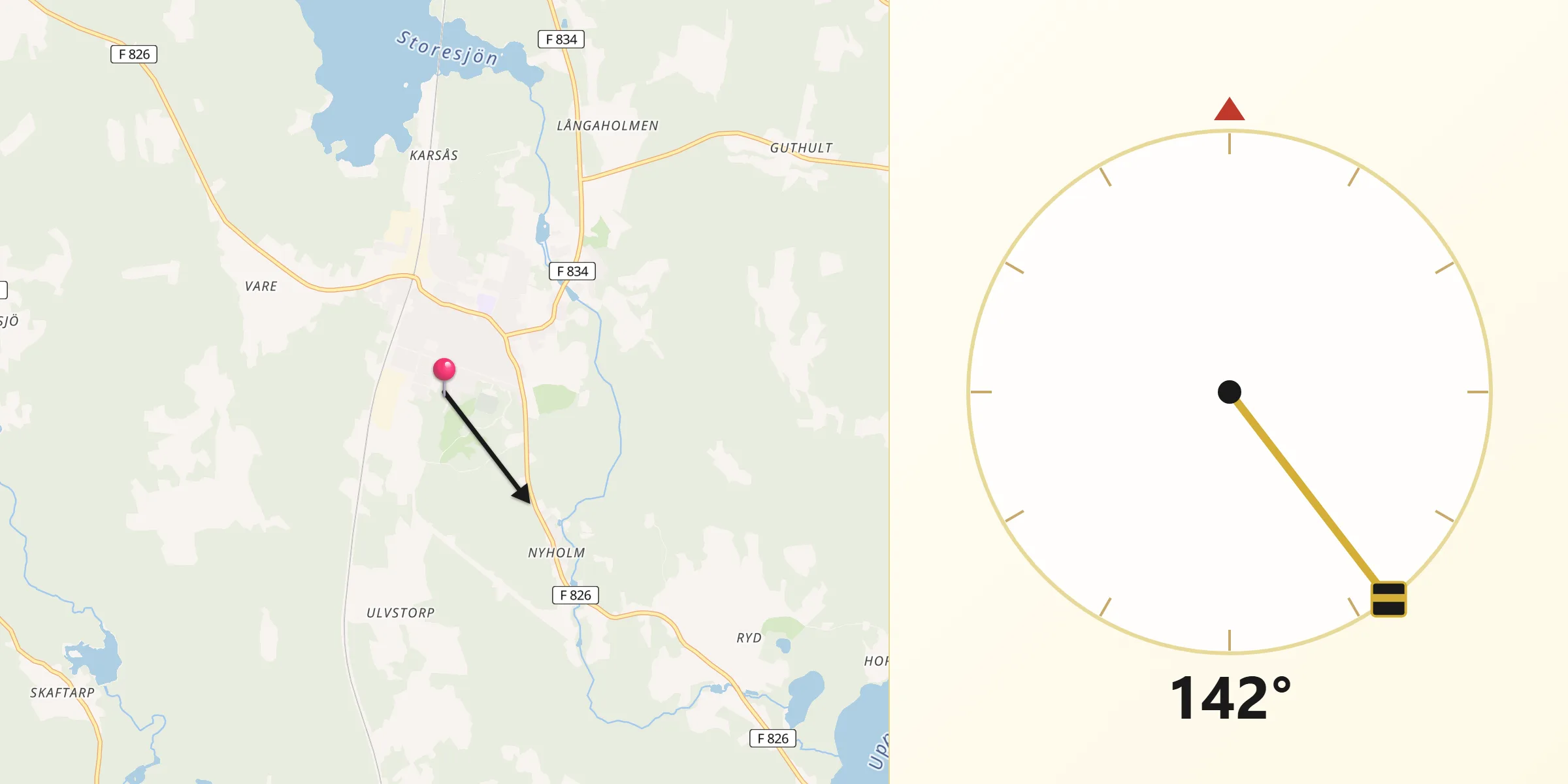 Qibla Riktning från Bodafors
