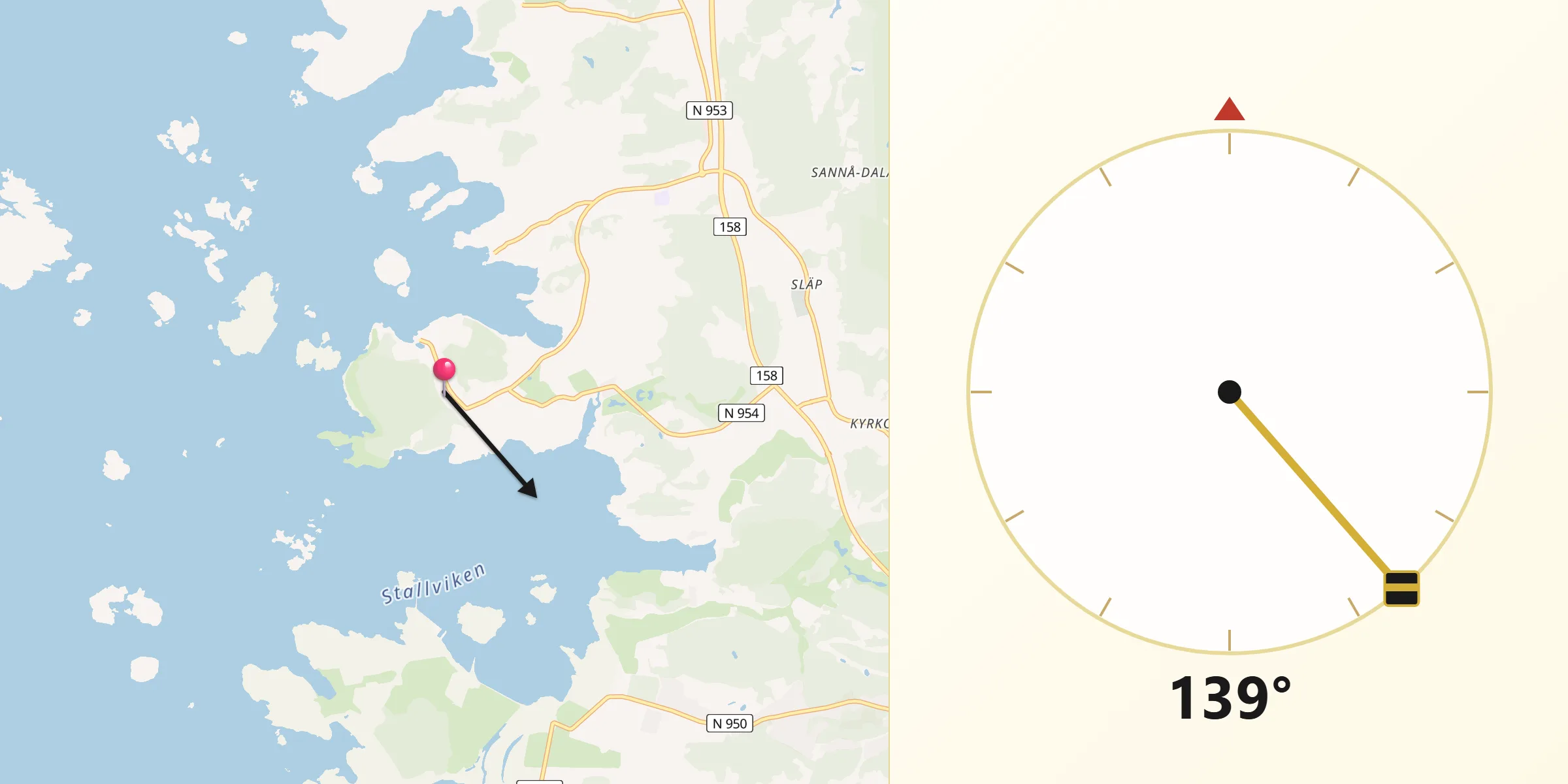 Qibla Riktning från Särö