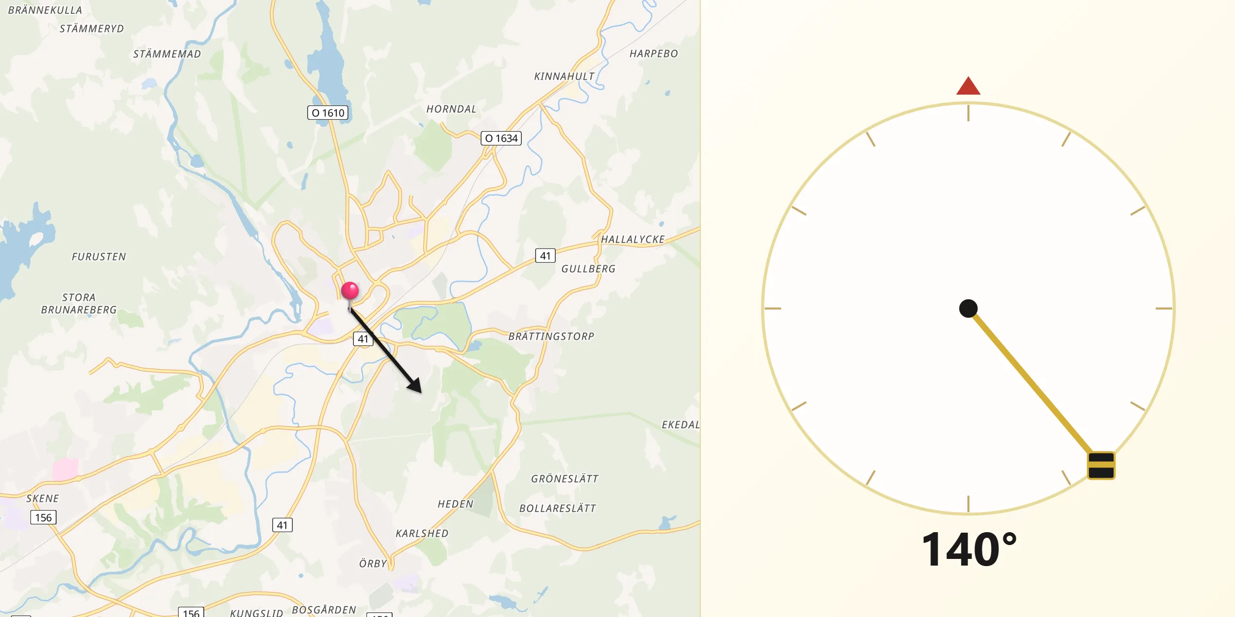 Qibla Riktning från Kinna